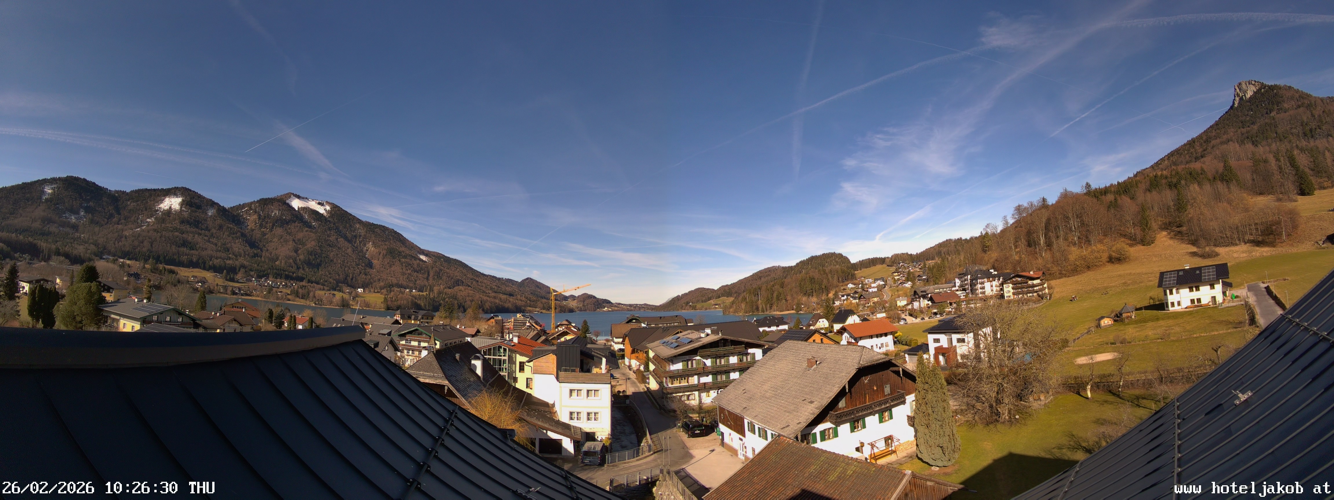 Archived image Webcam View Fuschlsee from Hotel Jakob