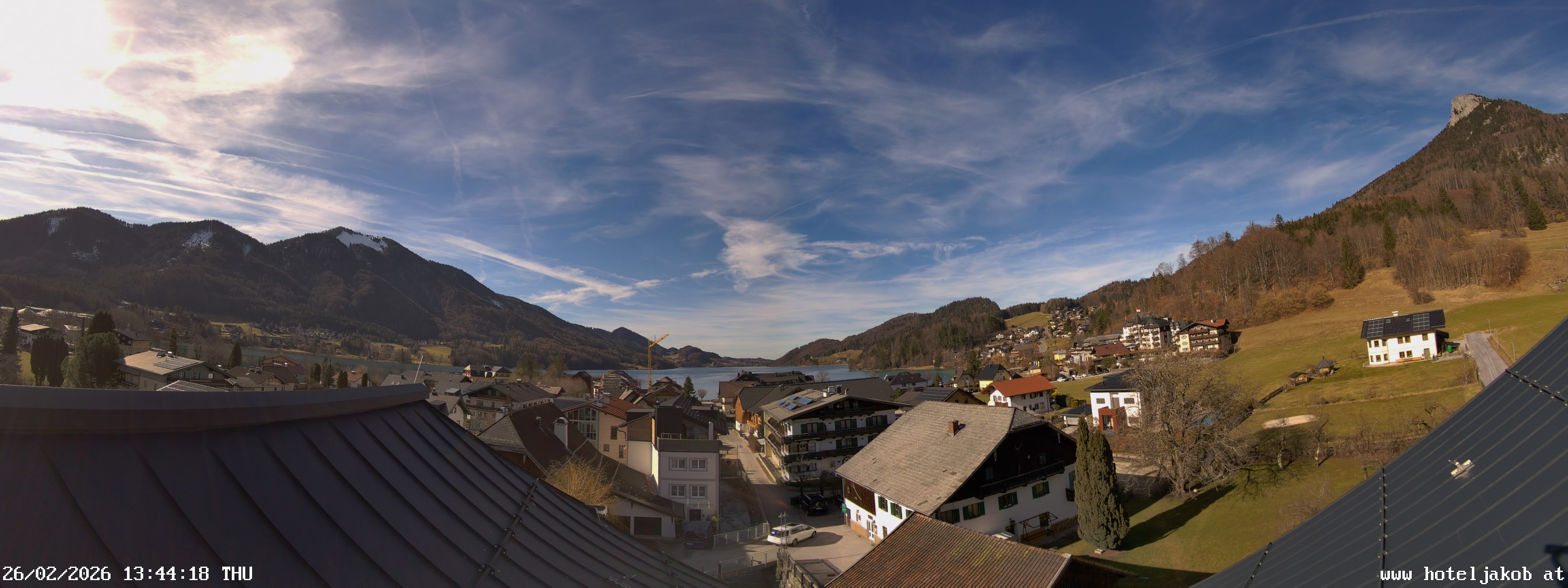 Archived image Webcam View Fuschlsee from Hotel Jakob
