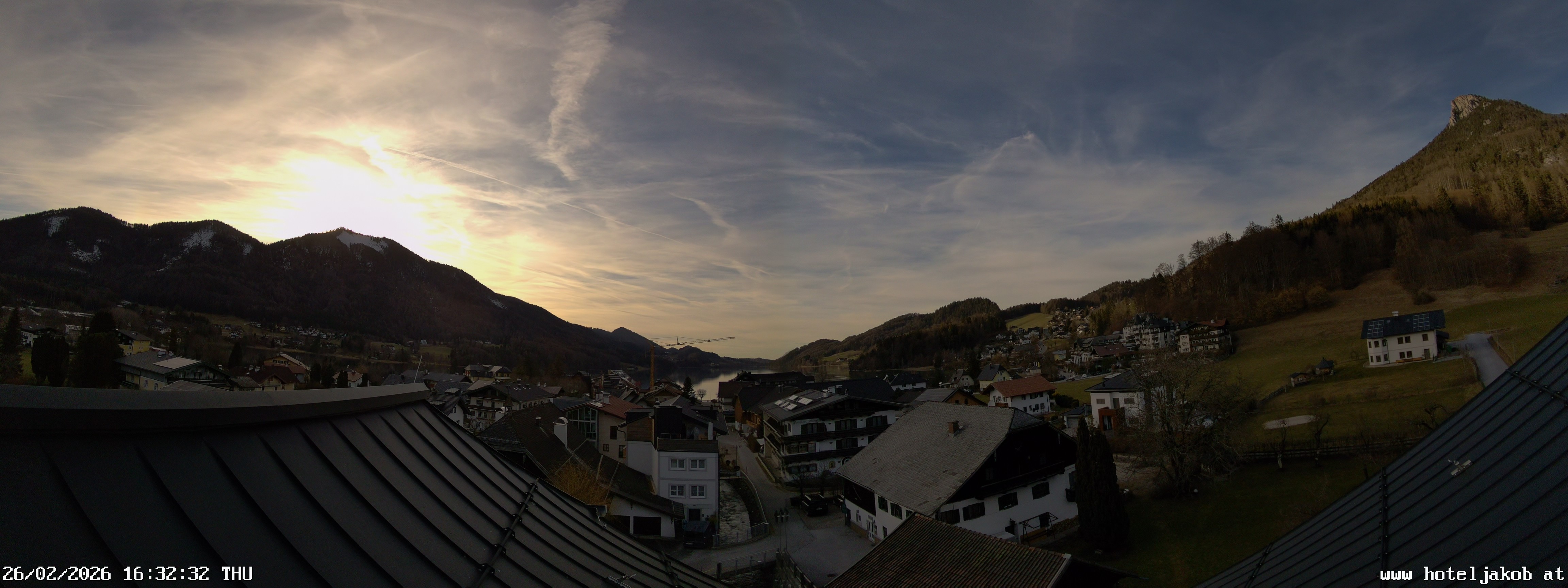 Archived image Webcam View Fuschlsee from Hotel Jakob