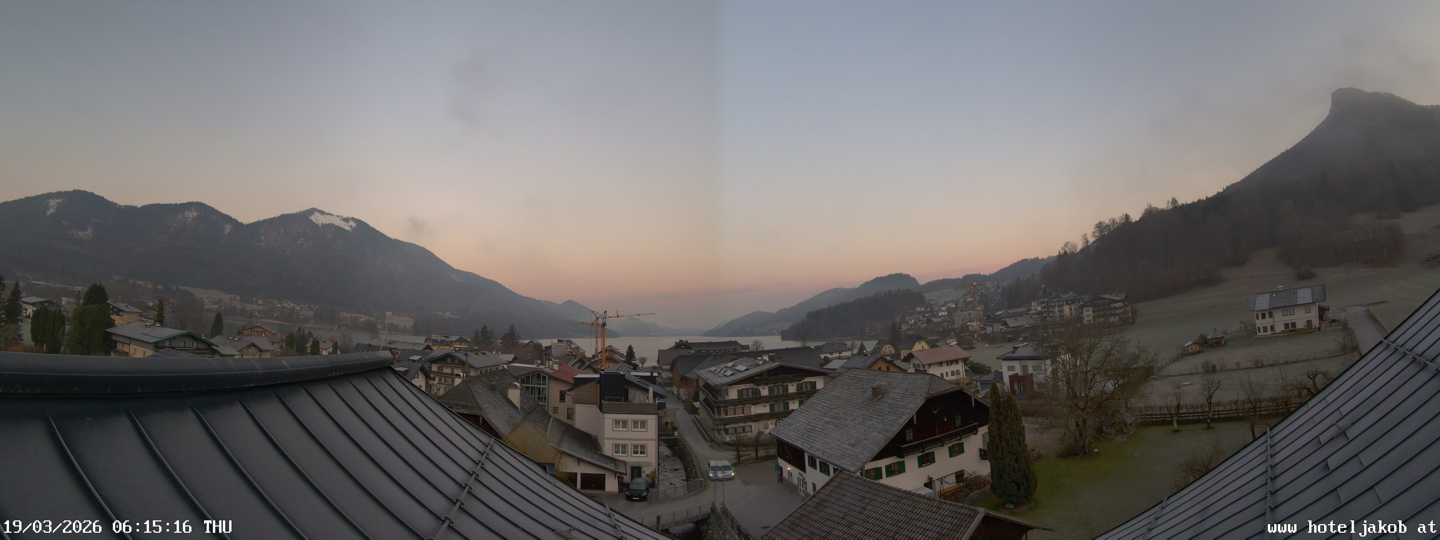 Archived image Webcam View Fuschlsee from Hotel Jakob