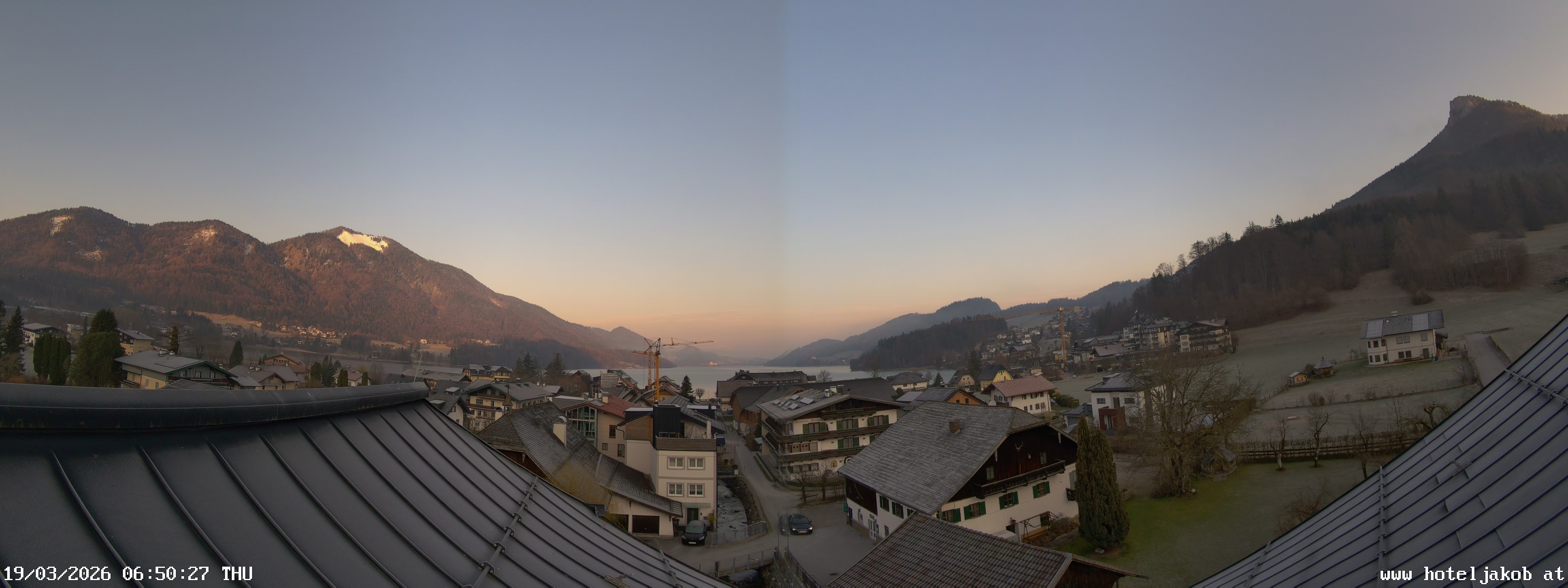 Archived image Webcam View Fuschlsee from Hotel Jakob