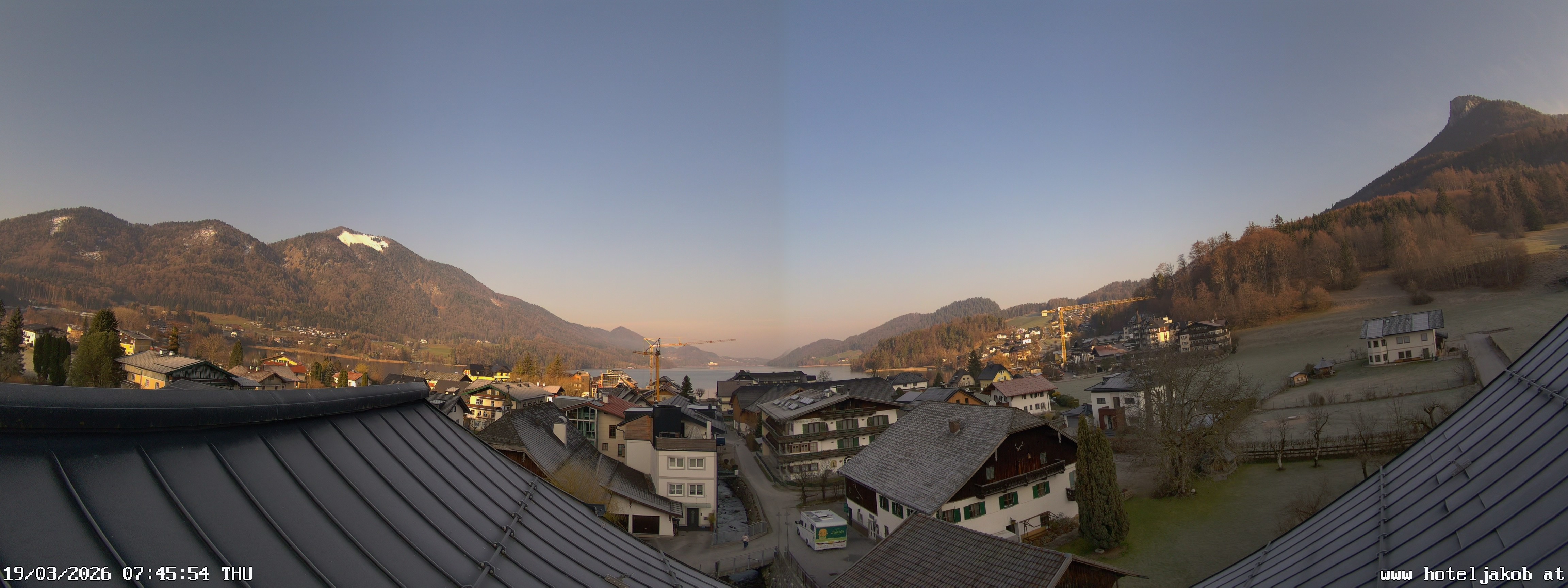 Archived image Webcam View Fuschlsee from Hotel Jakob