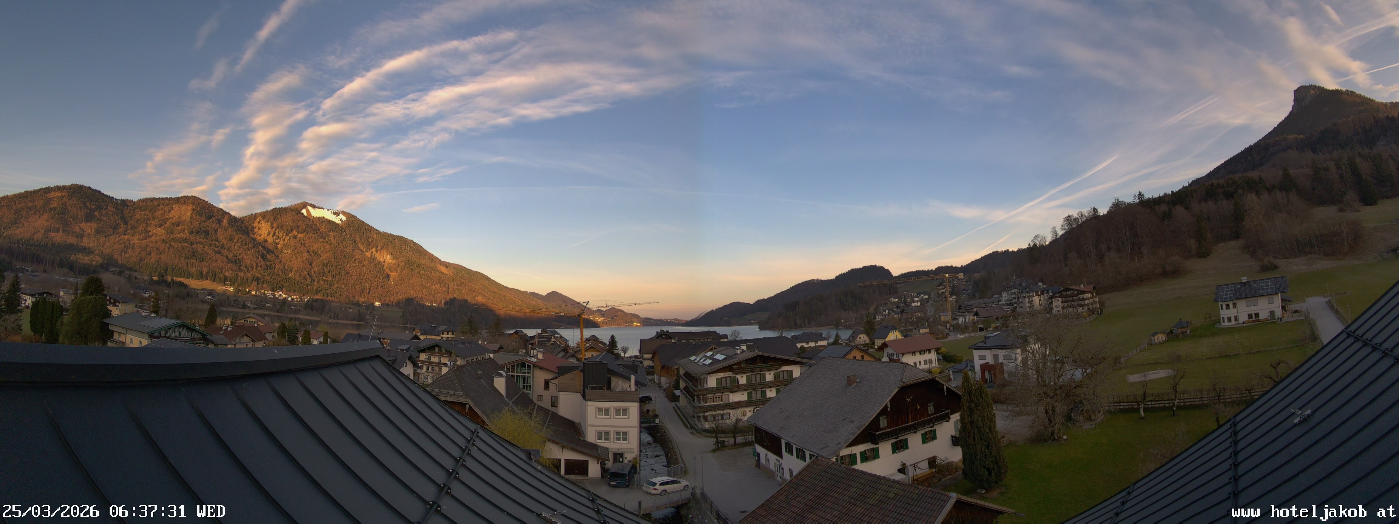Archived image Webcam View Fuschlsee from Hotel Jakob