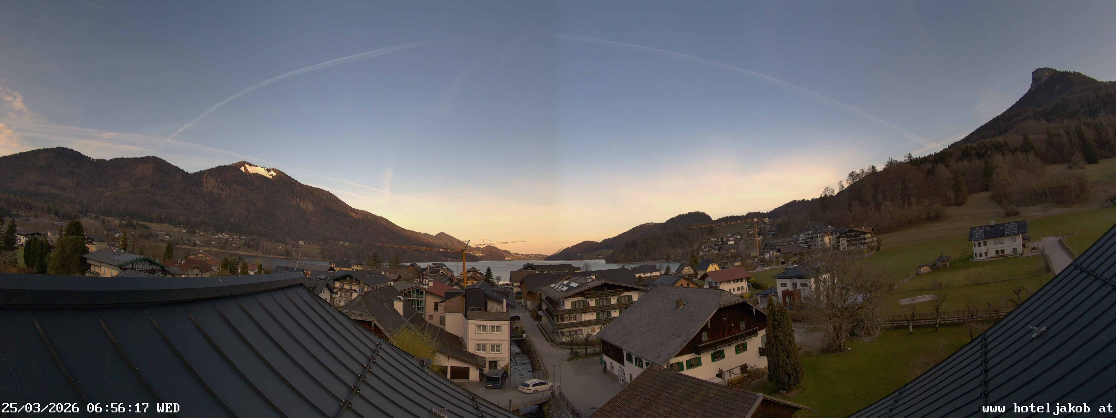 Archived image Webcam View Fuschlsee from Hotel Jakob