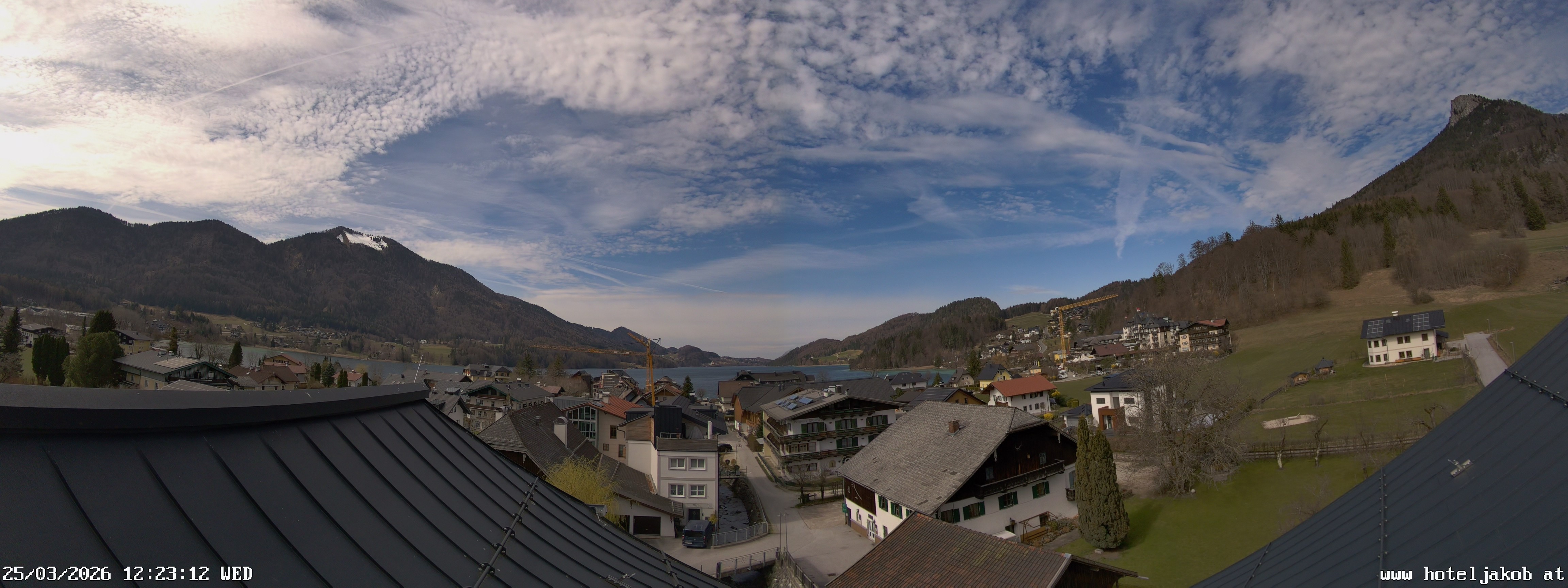 Archived image Webcam View Fuschlsee from Hotel Jakob