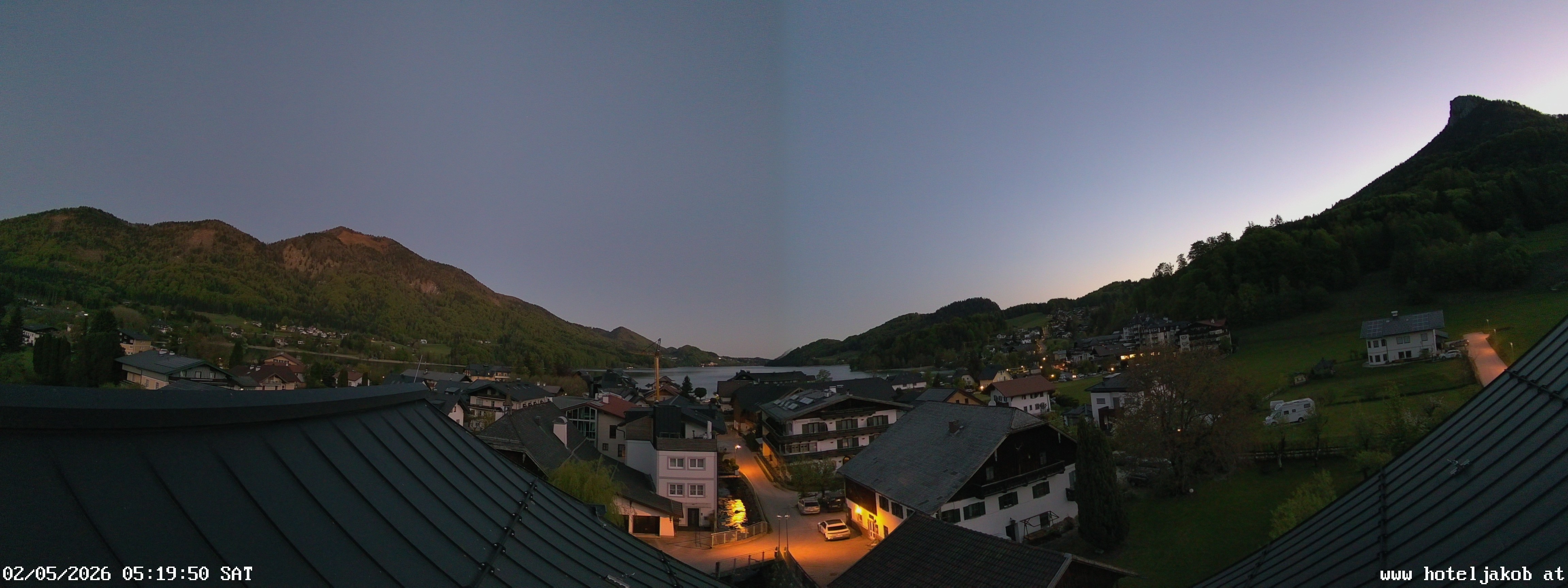 Archived image Webcam View Fuschlsee from Hotel Jakob