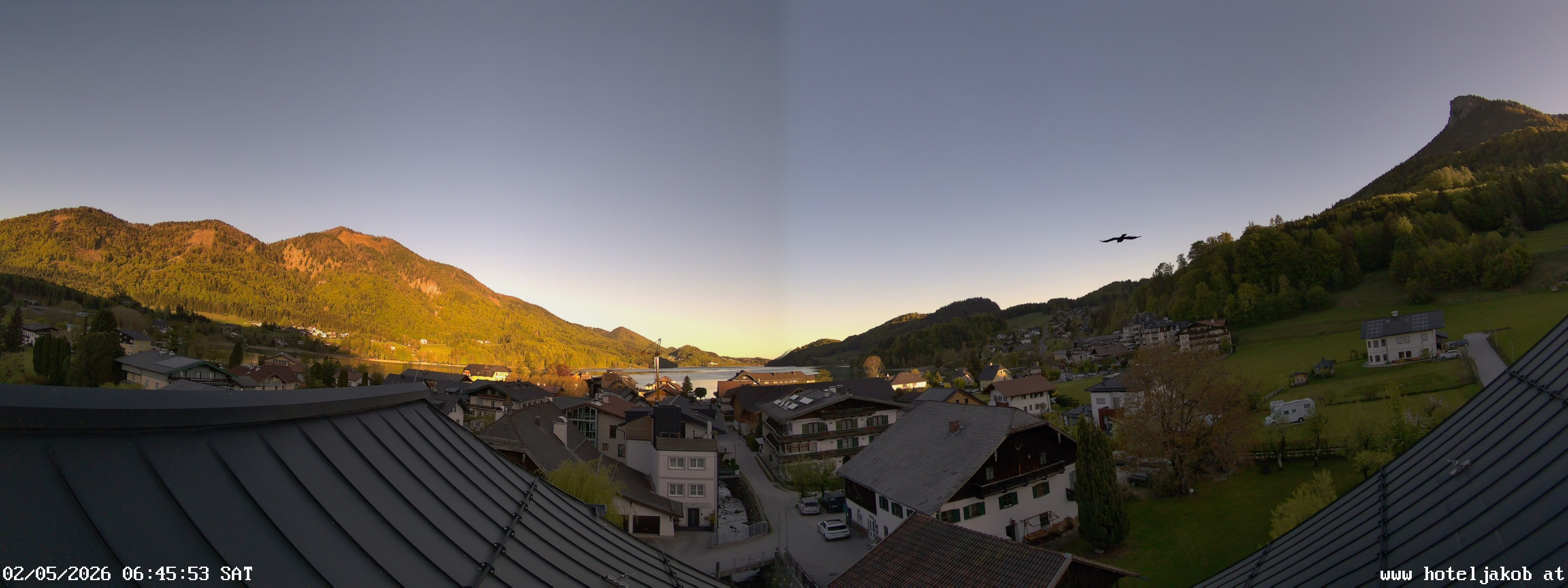 Archived image Webcam View Fuschlsee from Hotel Jakob