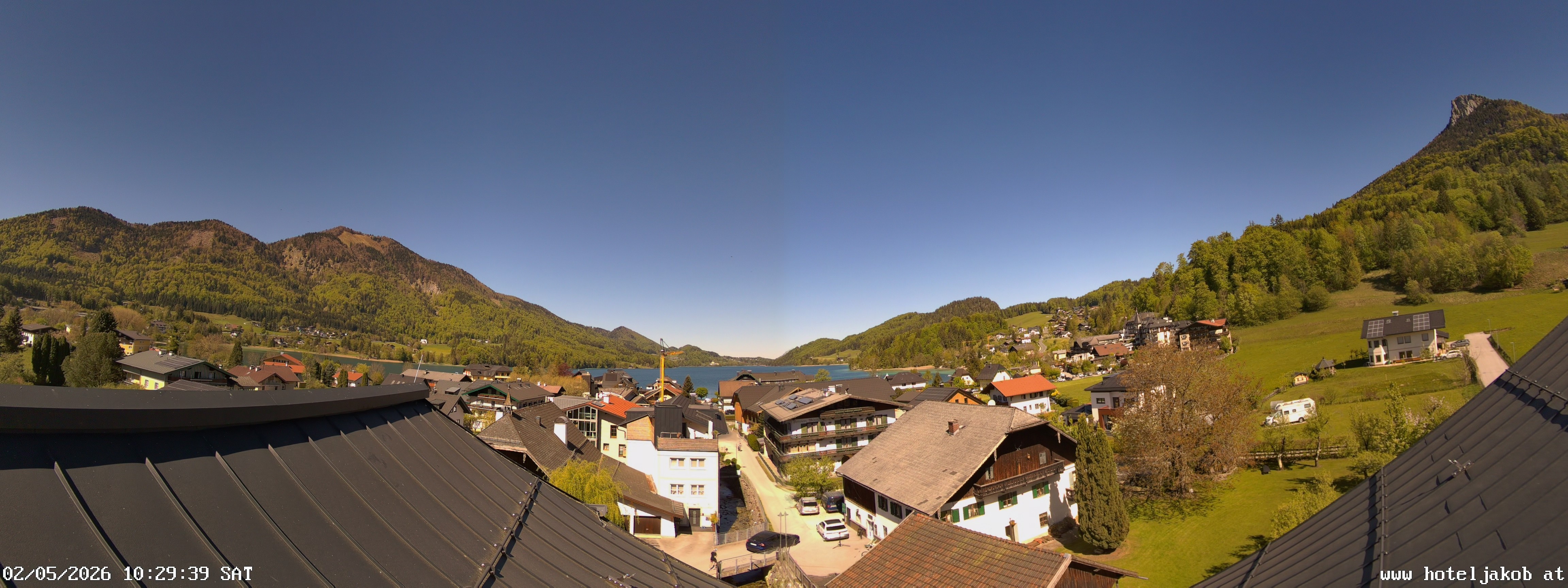 Archived image Webcam View Fuschlsee from Hotel Jakob