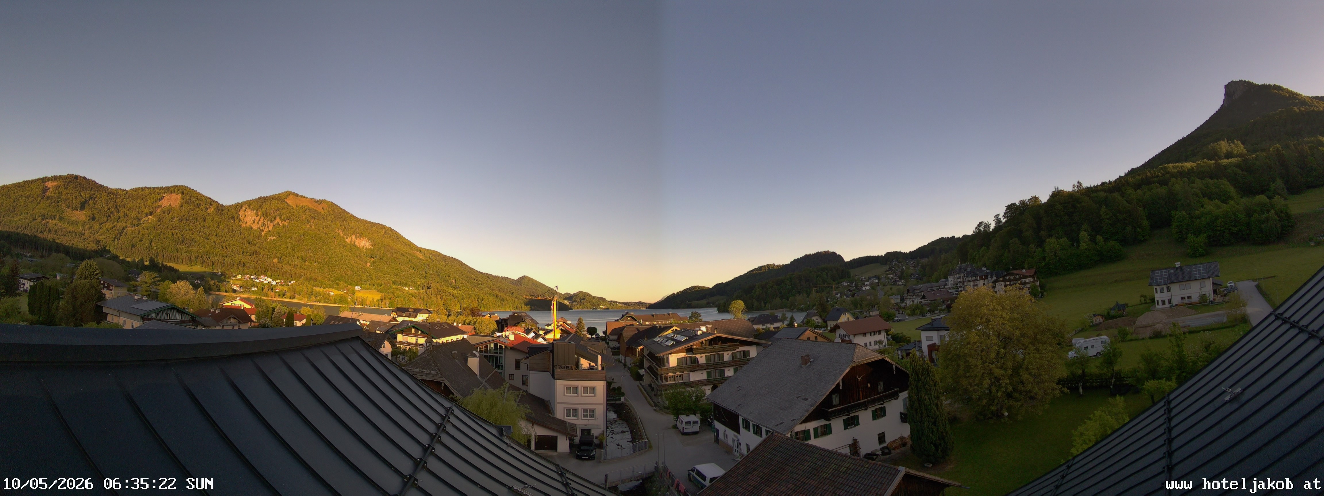 Archived image Webcam View Fuschlsee from Hotel Jakob