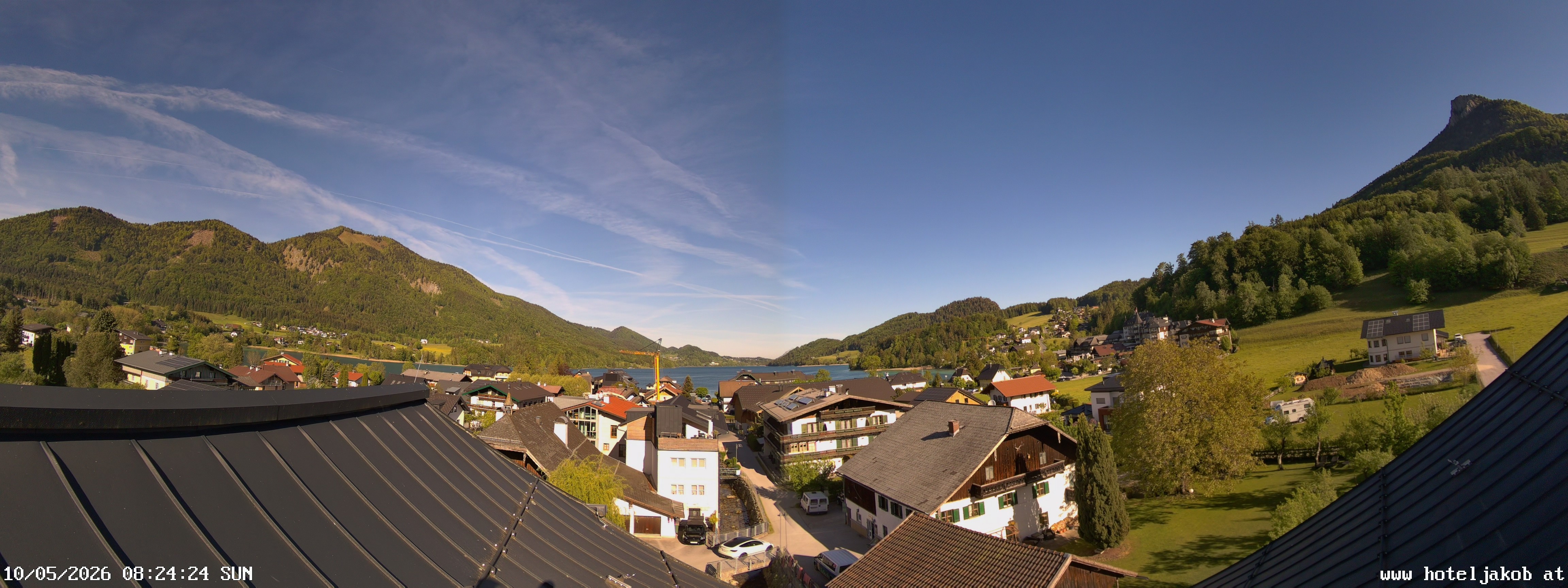 Archived image Webcam View Fuschlsee from Hotel Jakob