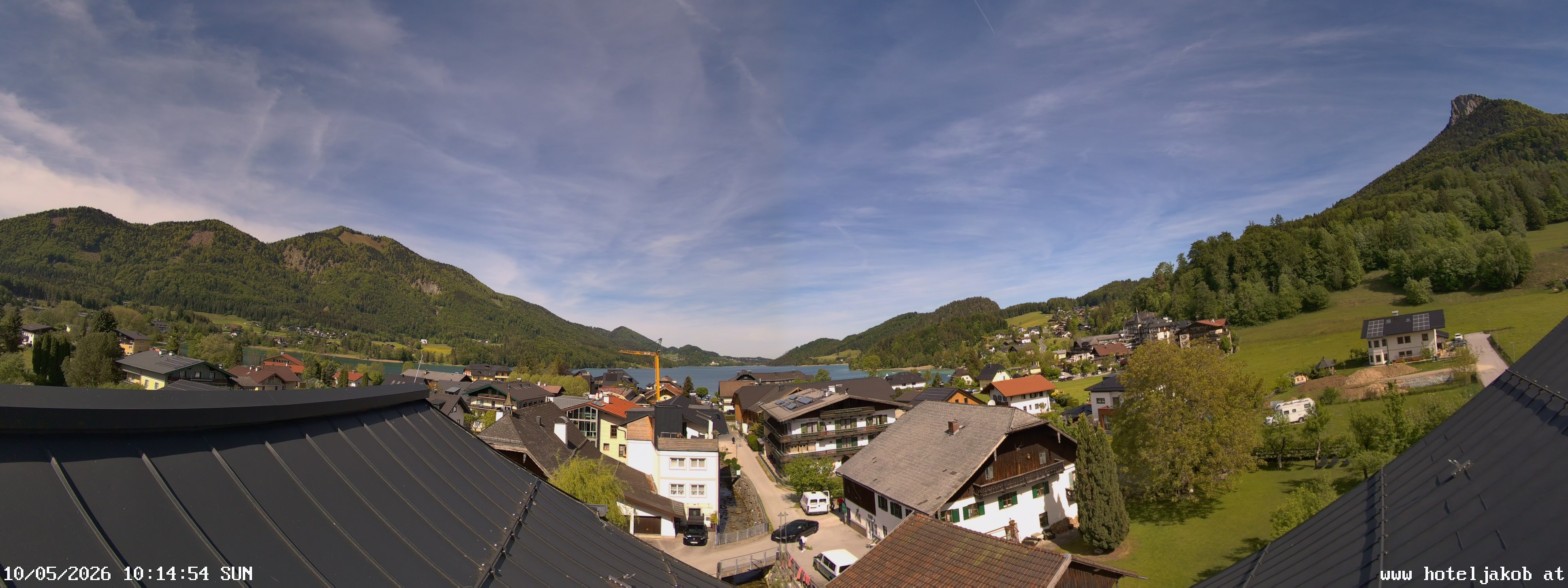 Archived image Webcam View Fuschlsee from Hotel Jakob