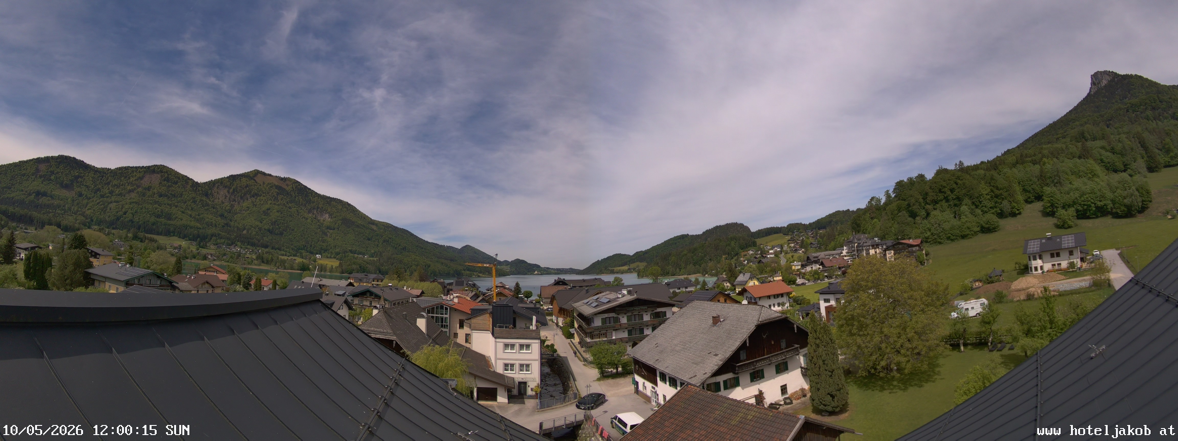 Archived image Webcam View Fuschlsee from Hotel Jakob
