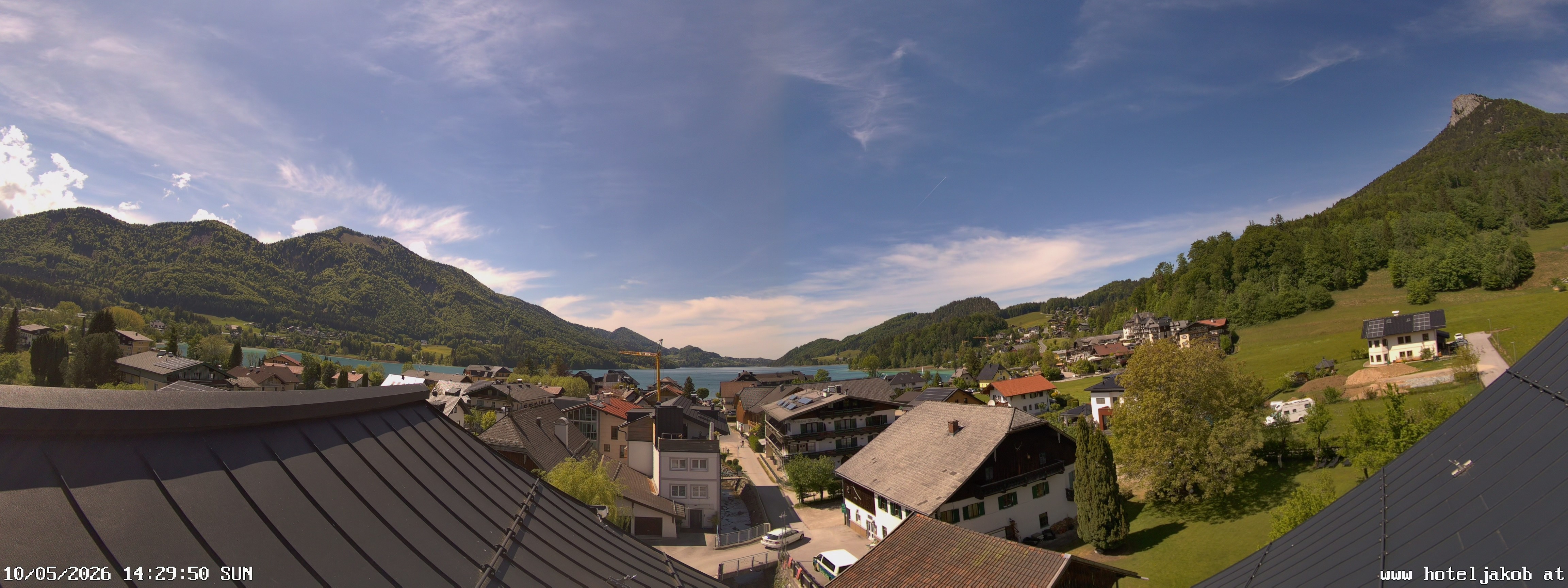 Archived image Webcam View Fuschlsee from Hotel Jakob