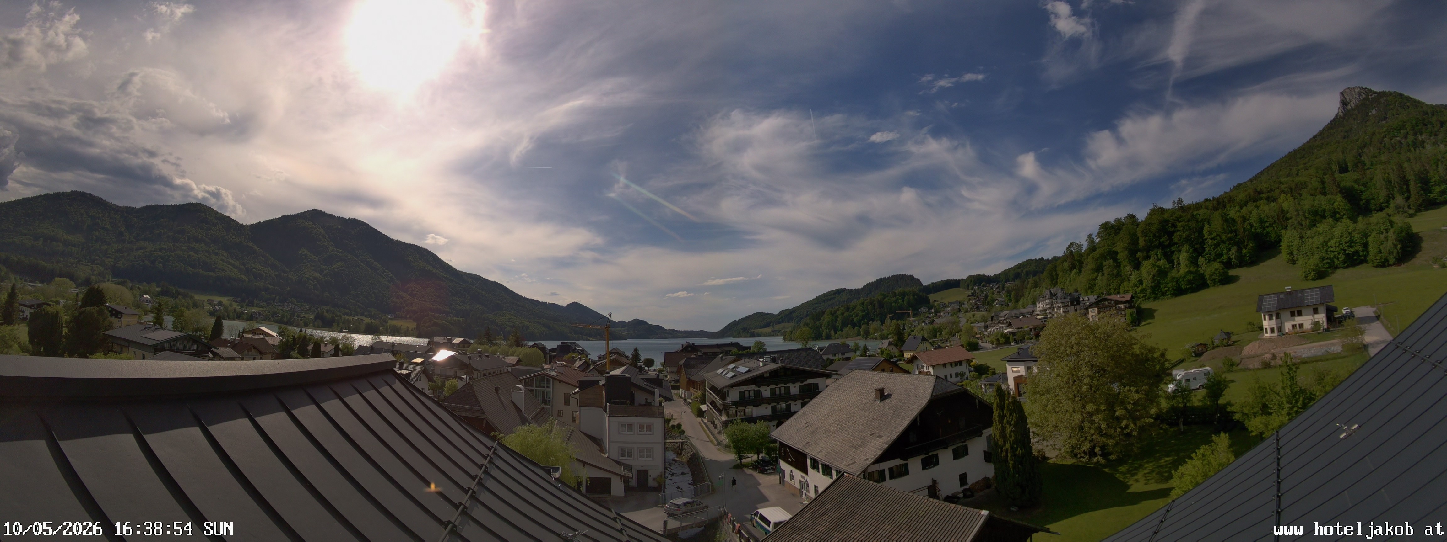 Archived image Webcam View Fuschlsee from Hotel Jakob