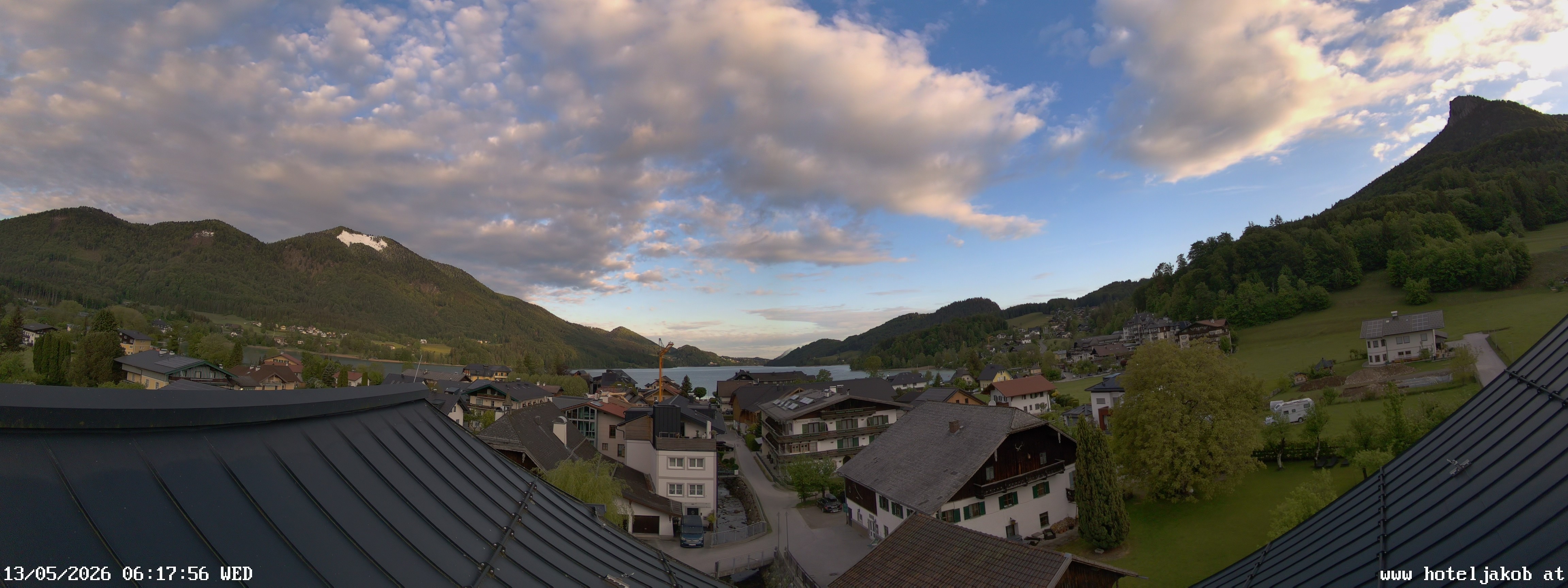 Archived image Webcam View Fuschlsee from Hotel Jakob