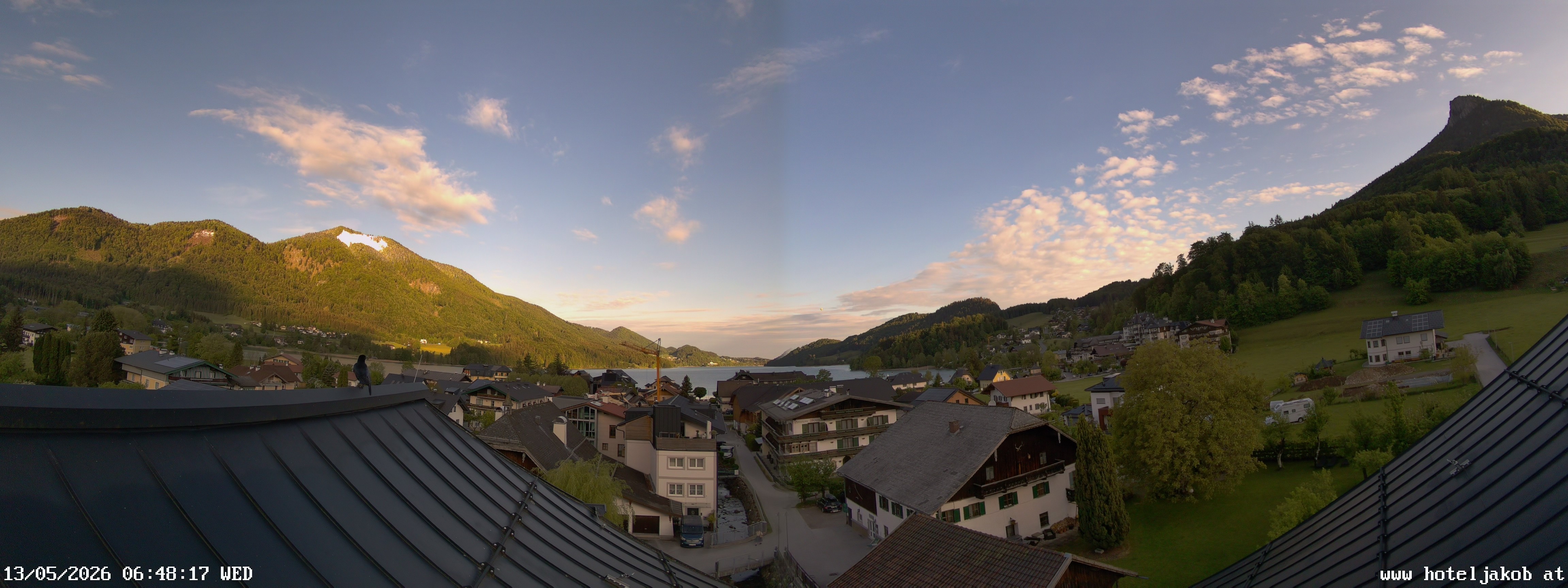 Archived image Webcam View Fuschlsee from Hotel Jakob
