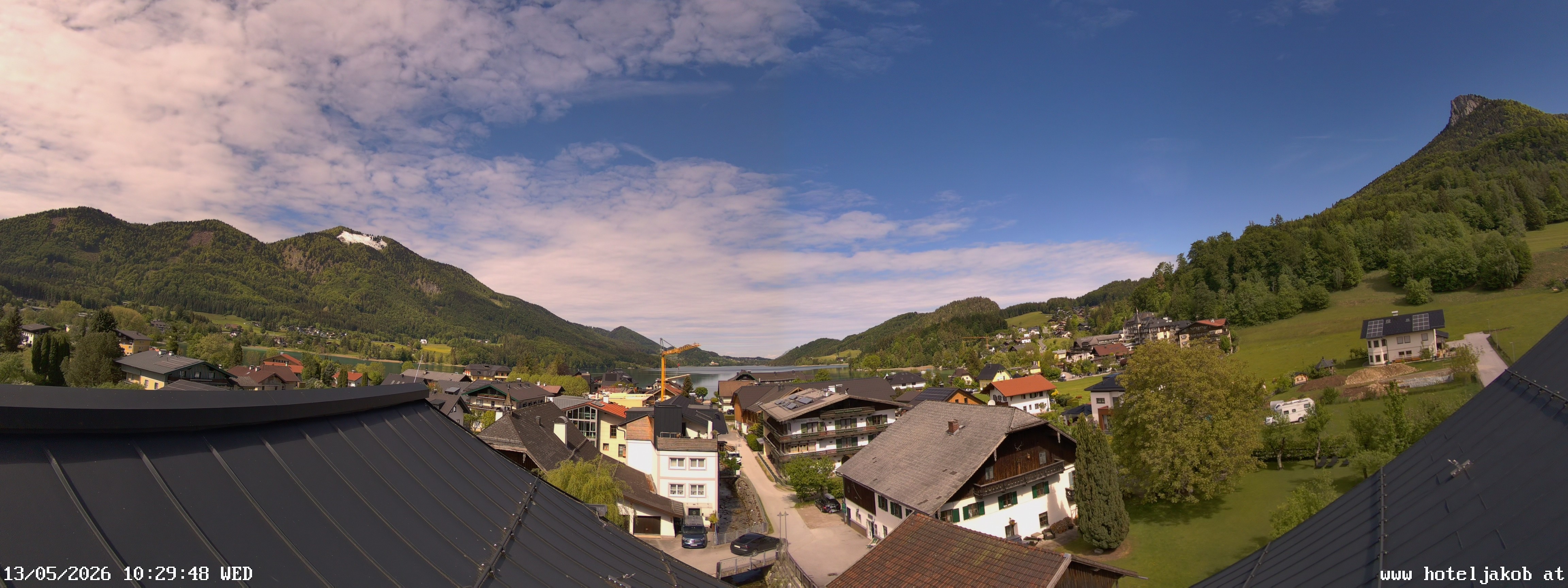 Archived image Webcam View Fuschlsee from Hotel Jakob