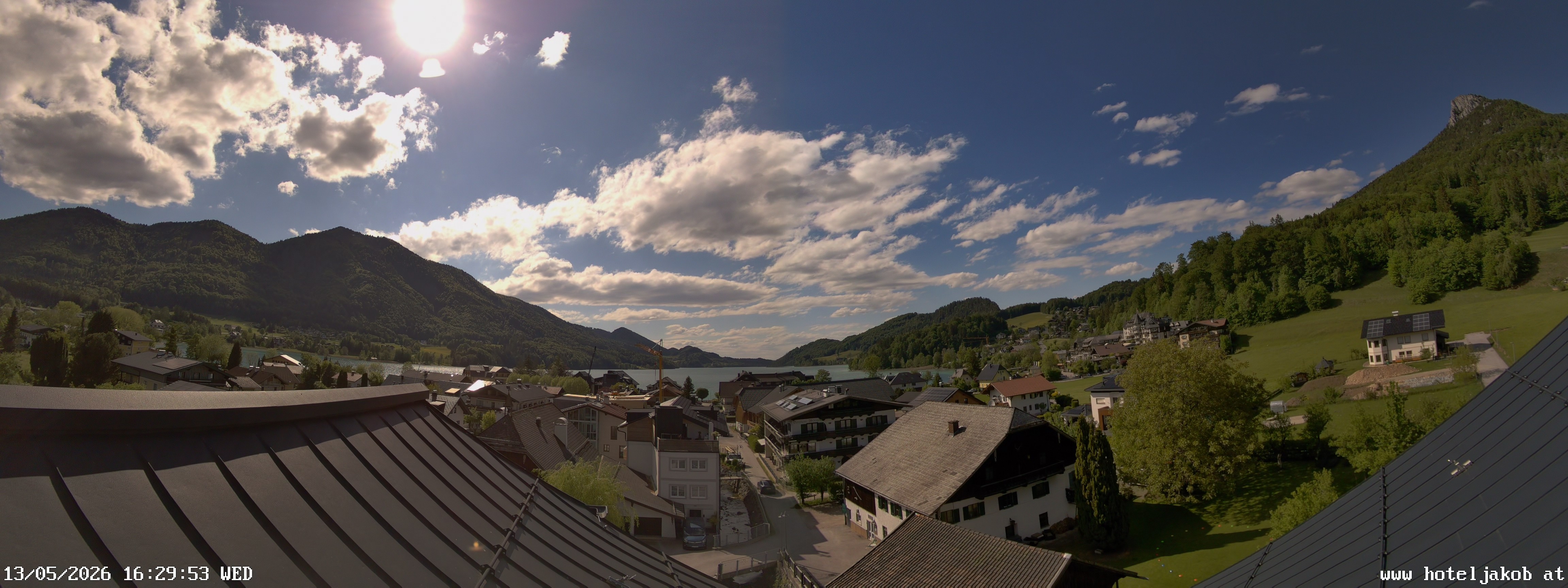 Archived image Webcam View Fuschlsee from Hotel Jakob