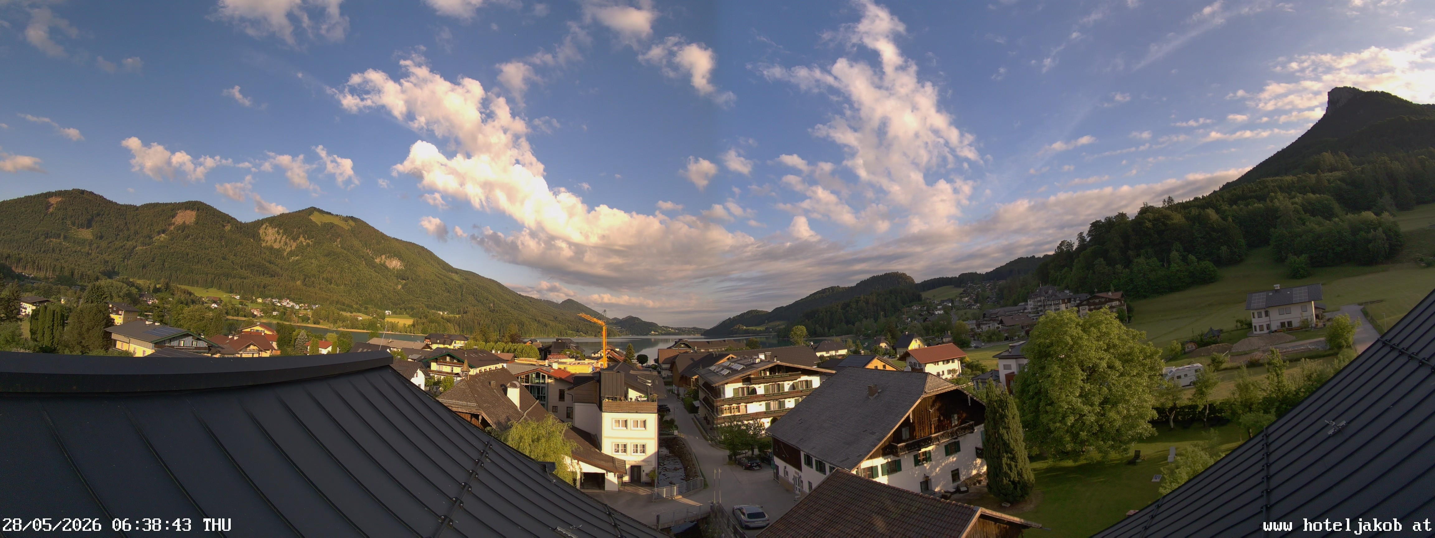 Archived image Webcam View Fuschlsee from Hotel Jakob