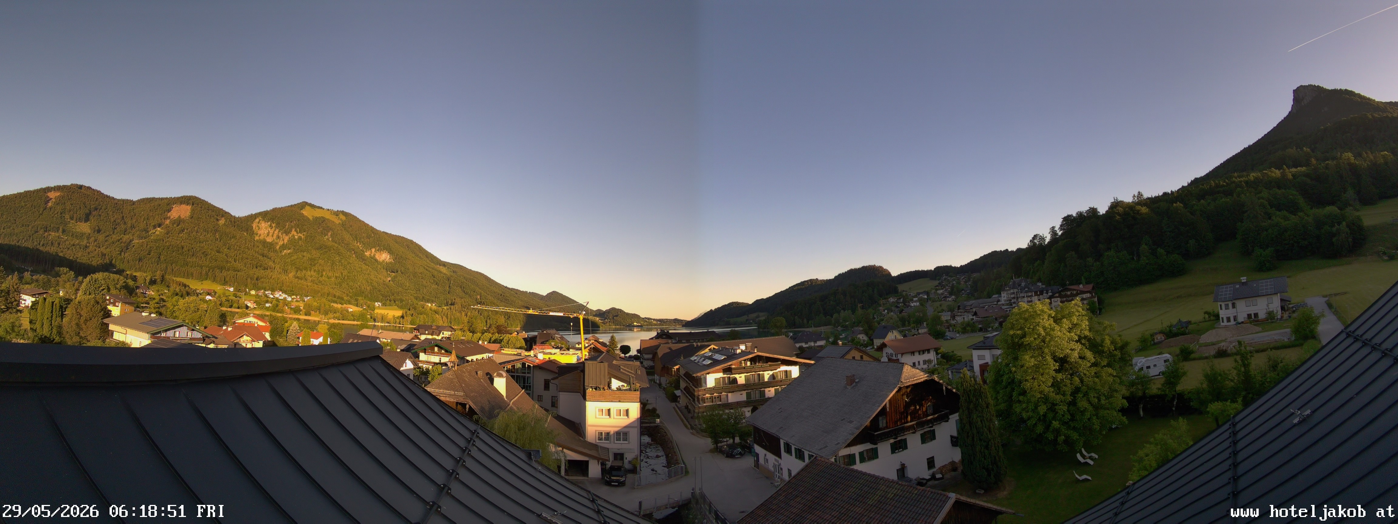 Archived image Webcam View Fuschlsee from Hotel Jakob