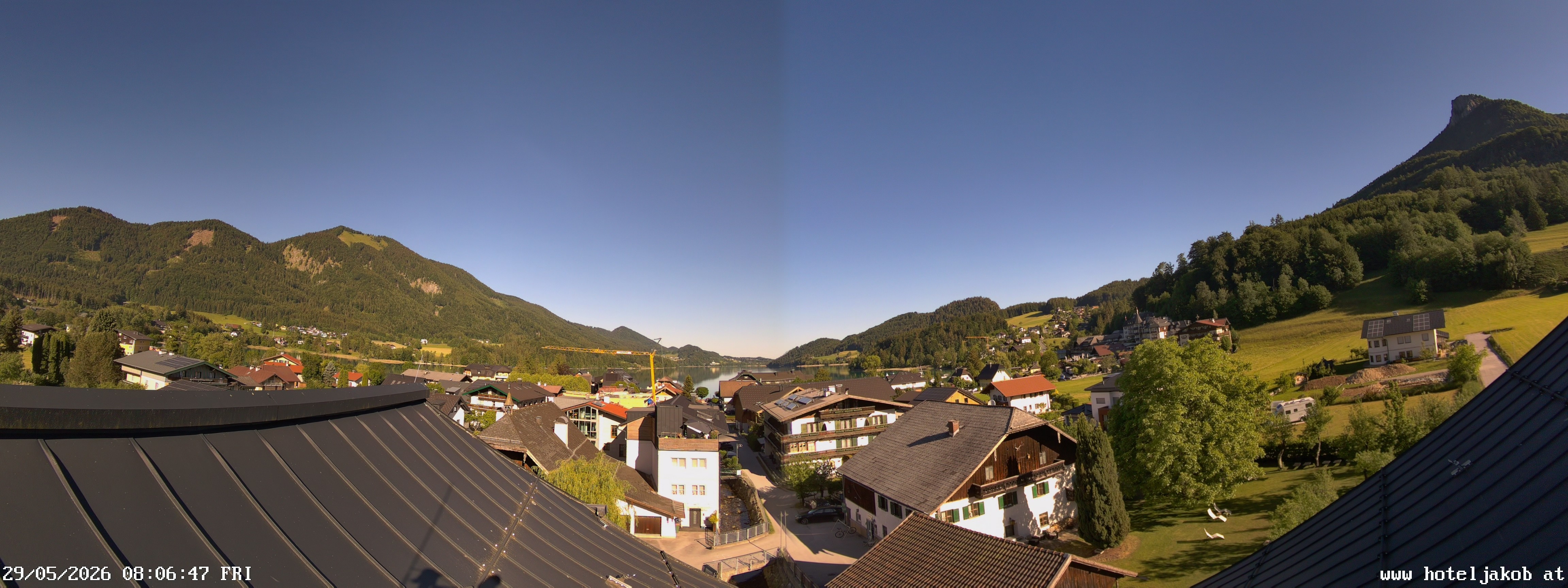 Archived image Webcam View Fuschlsee from Hotel Jakob