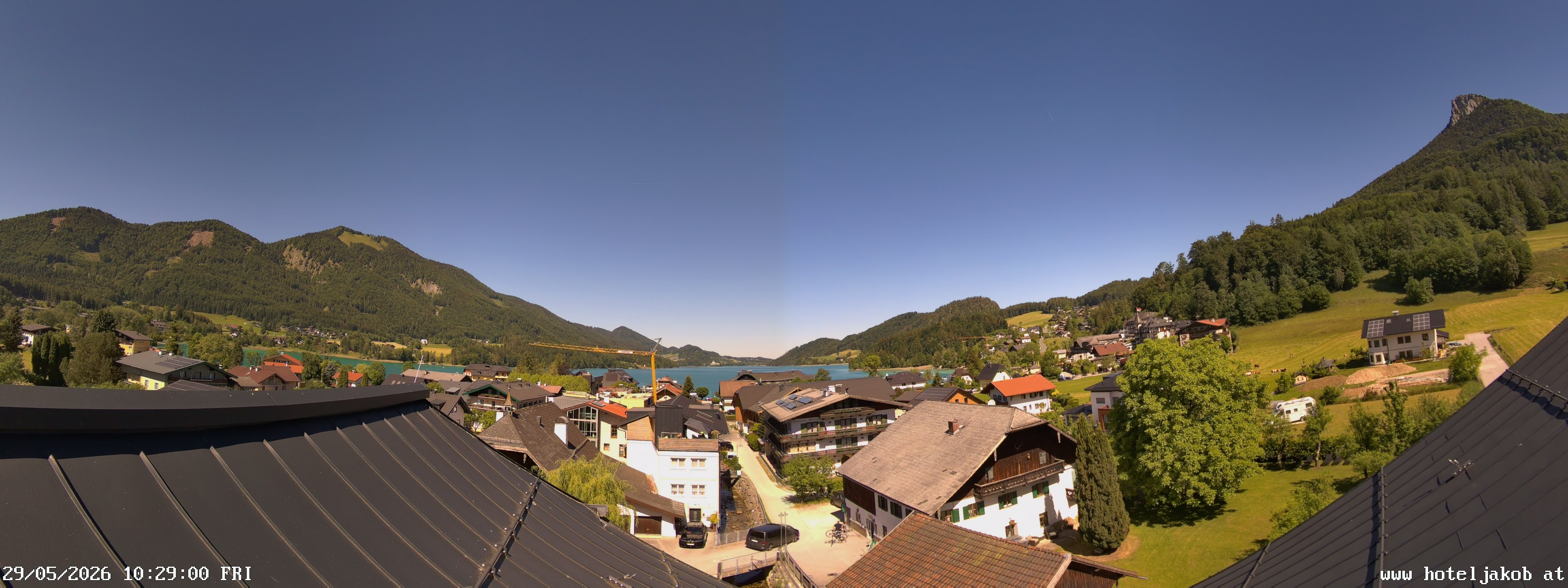 Archived image Webcam View Fuschlsee from Hotel Jakob