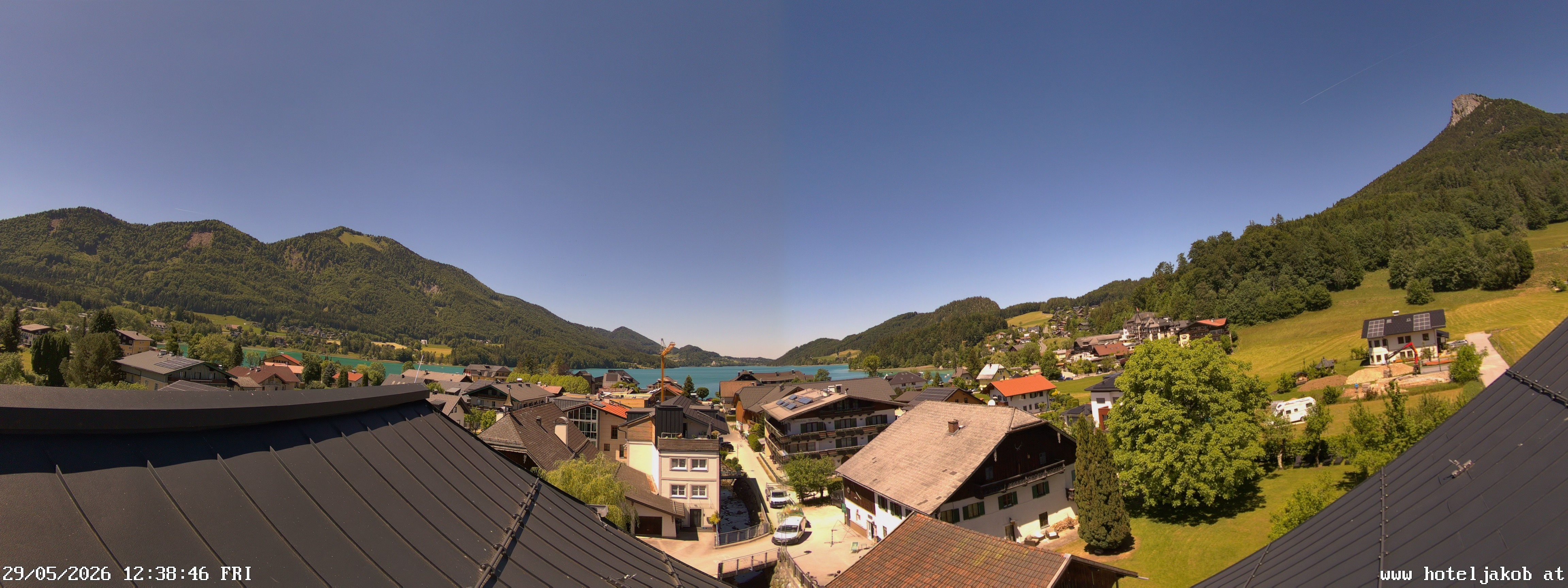 Archived image Webcam View Fuschlsee from Hotel Jakob