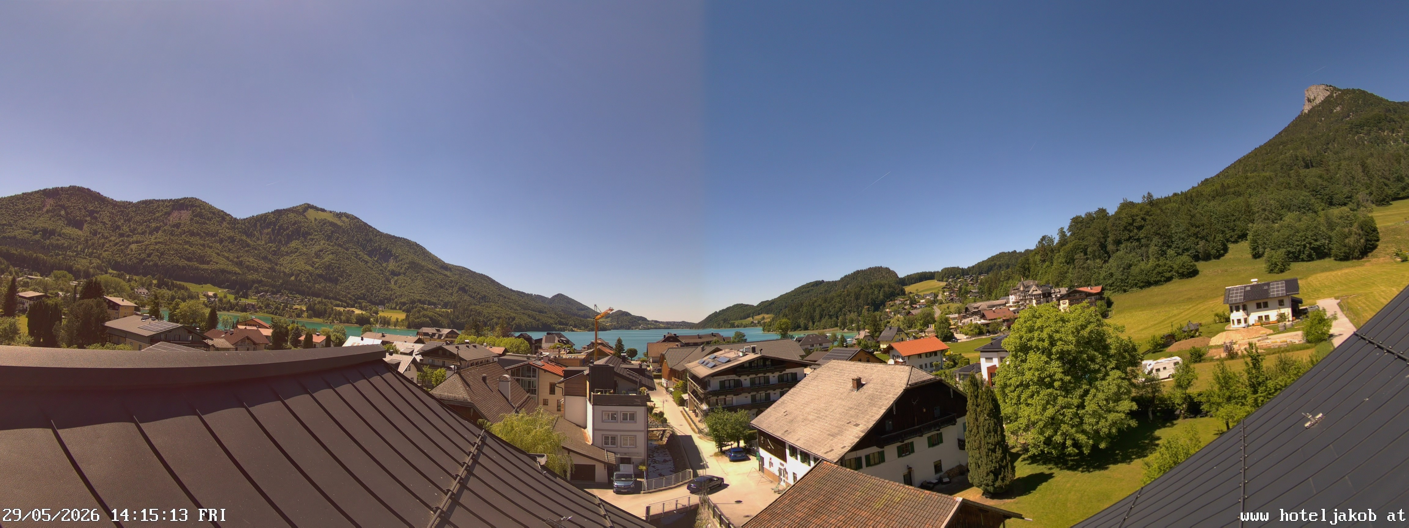 Archived image Webcam View Fuschlsee from Hotel Jakob