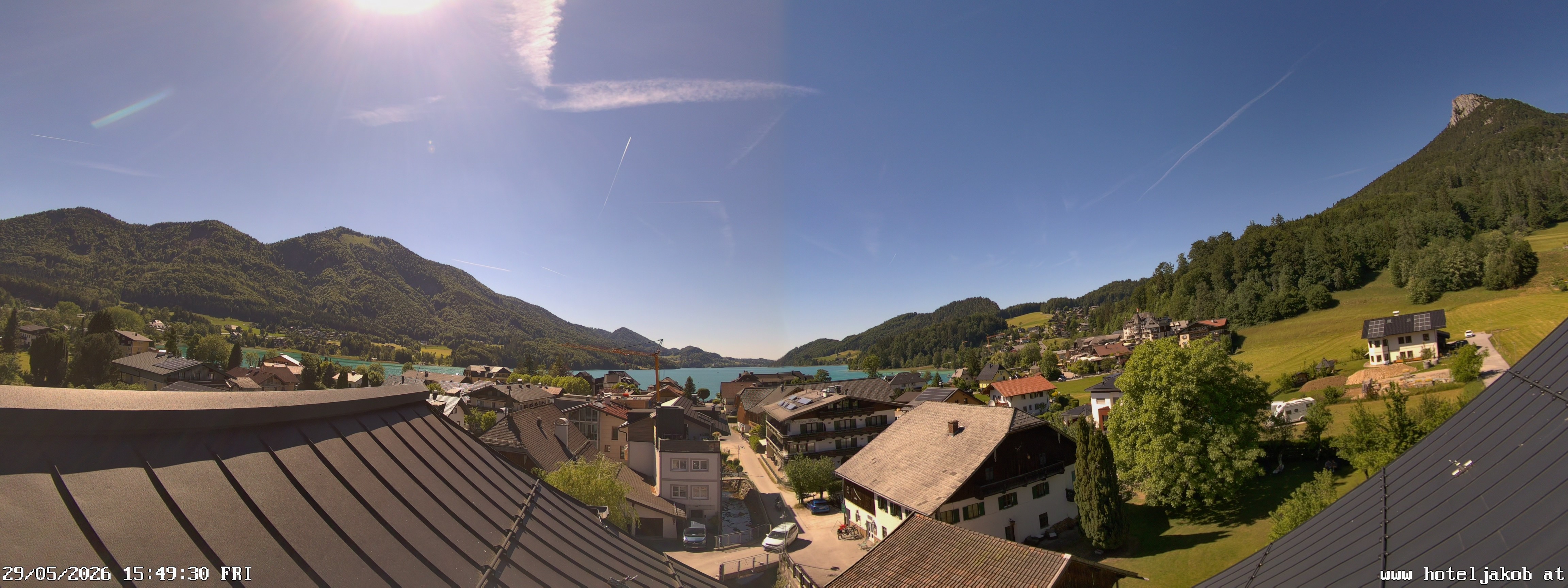Archived image Webcam View Fuschlsee from Hotel Jakob