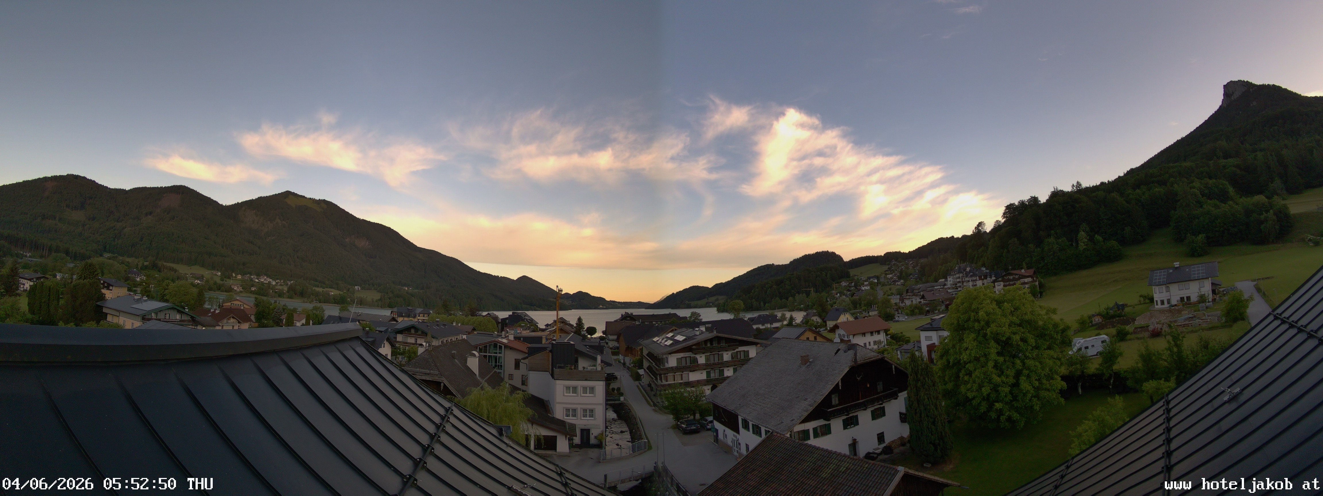 Archived image Webcam View Fuschlsee from Hotel Jakob