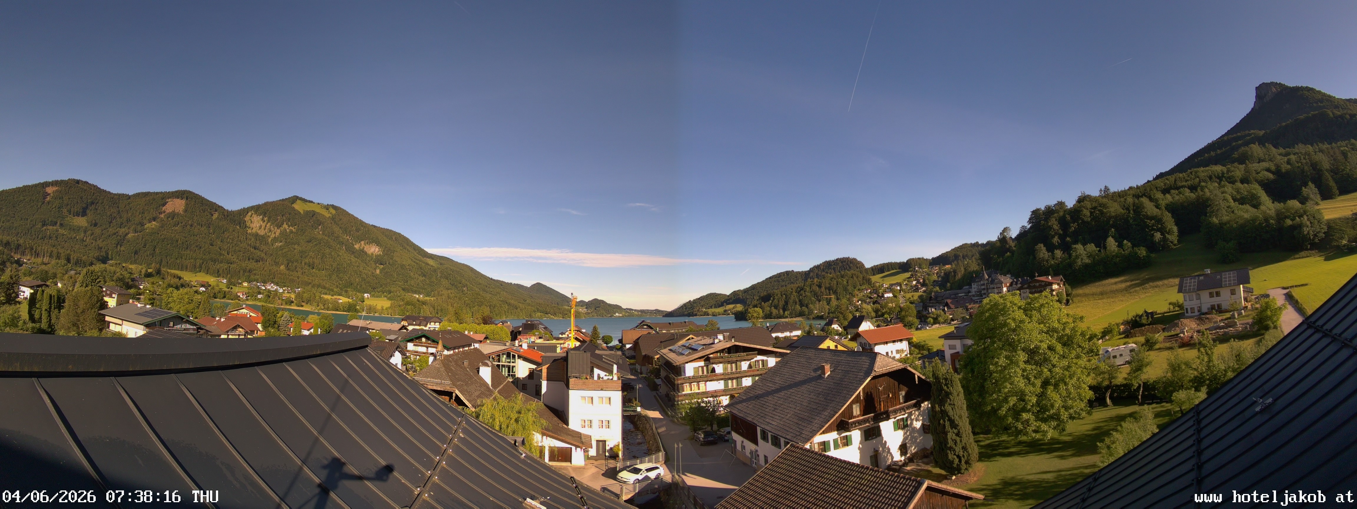 Archived image Webcam View Fuschlsee from Hotel Jakob