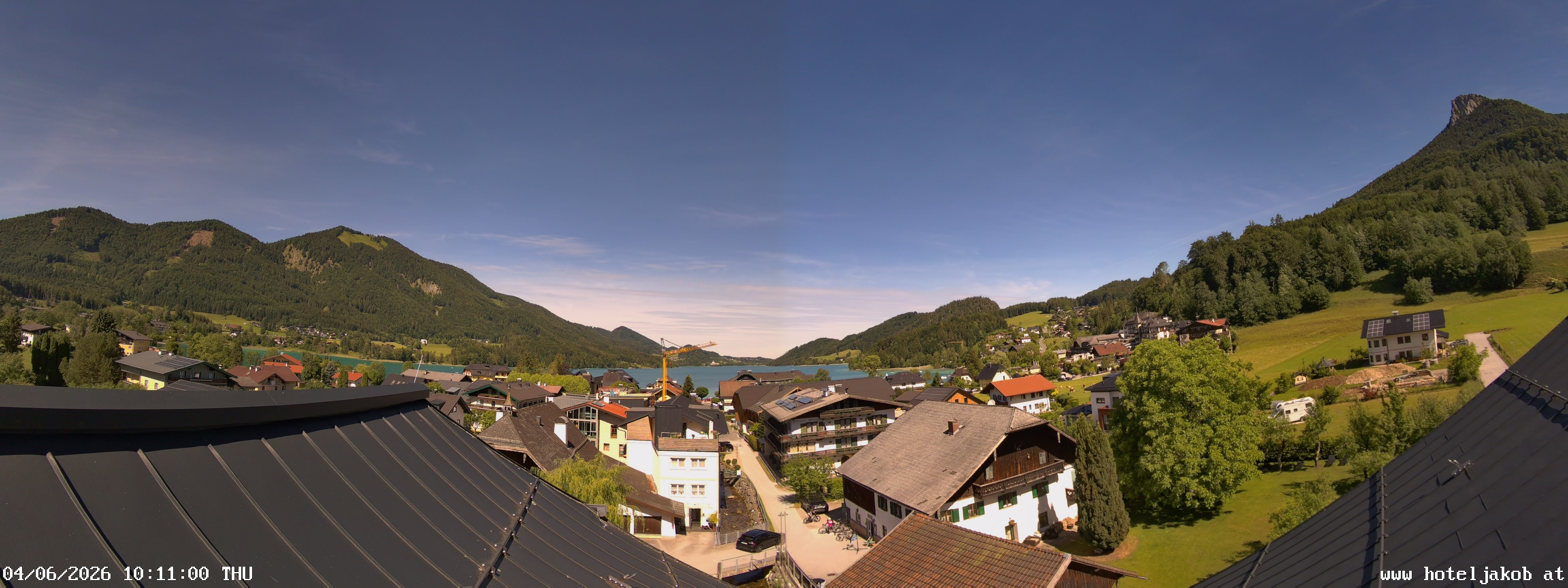Archived image Webcam View Fuschlsee from Hotel Jakob