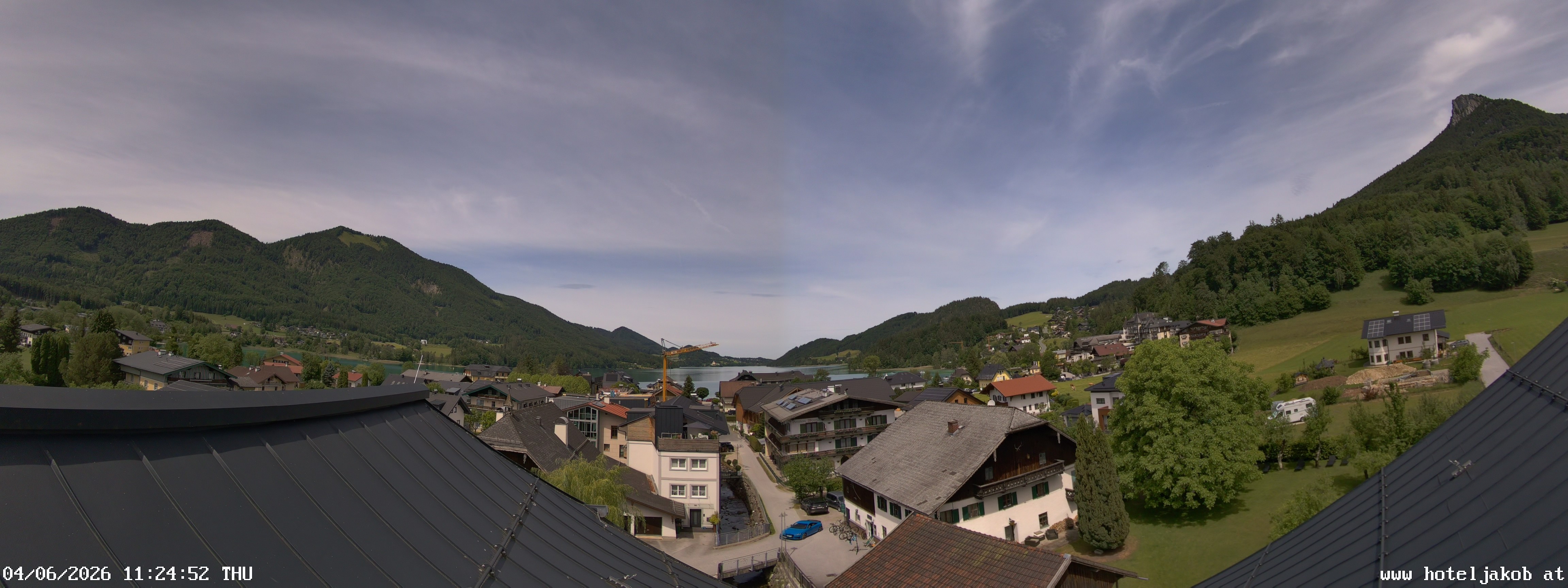 Archived image Webcam View Fuschlsee from Hotel Jakob