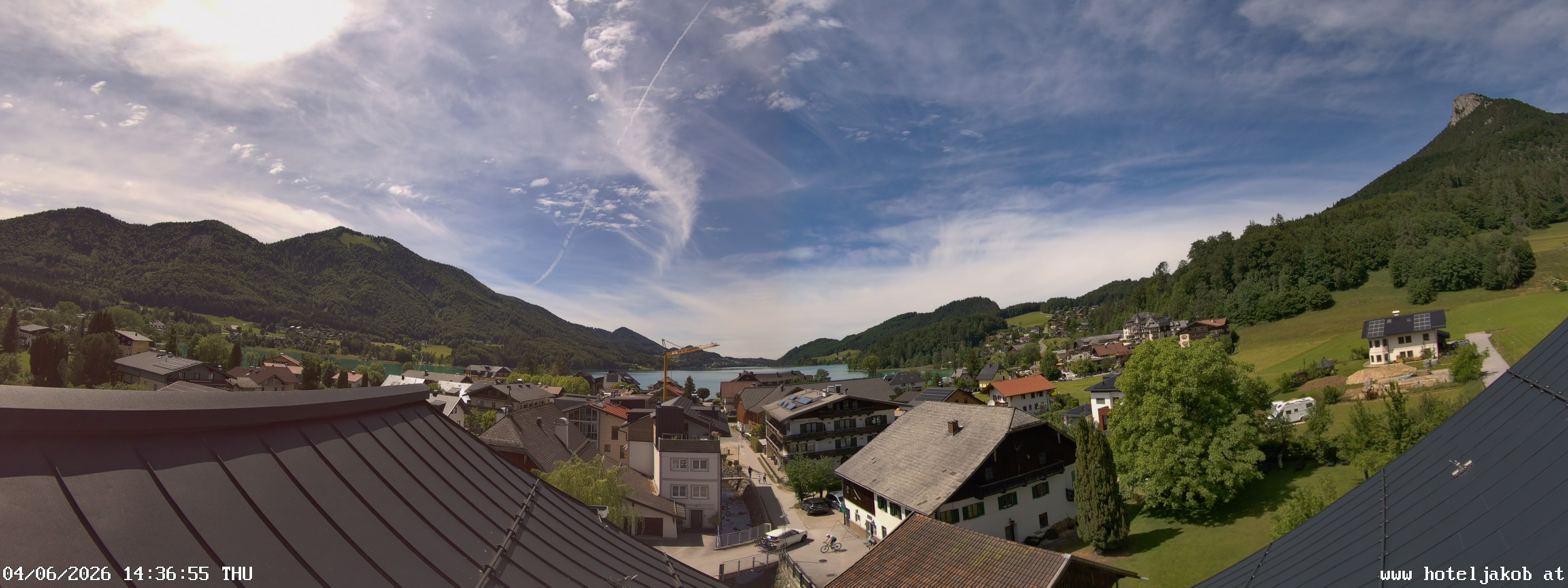 Archived image Webcam View Fuschlsee from Hotel Jakob
