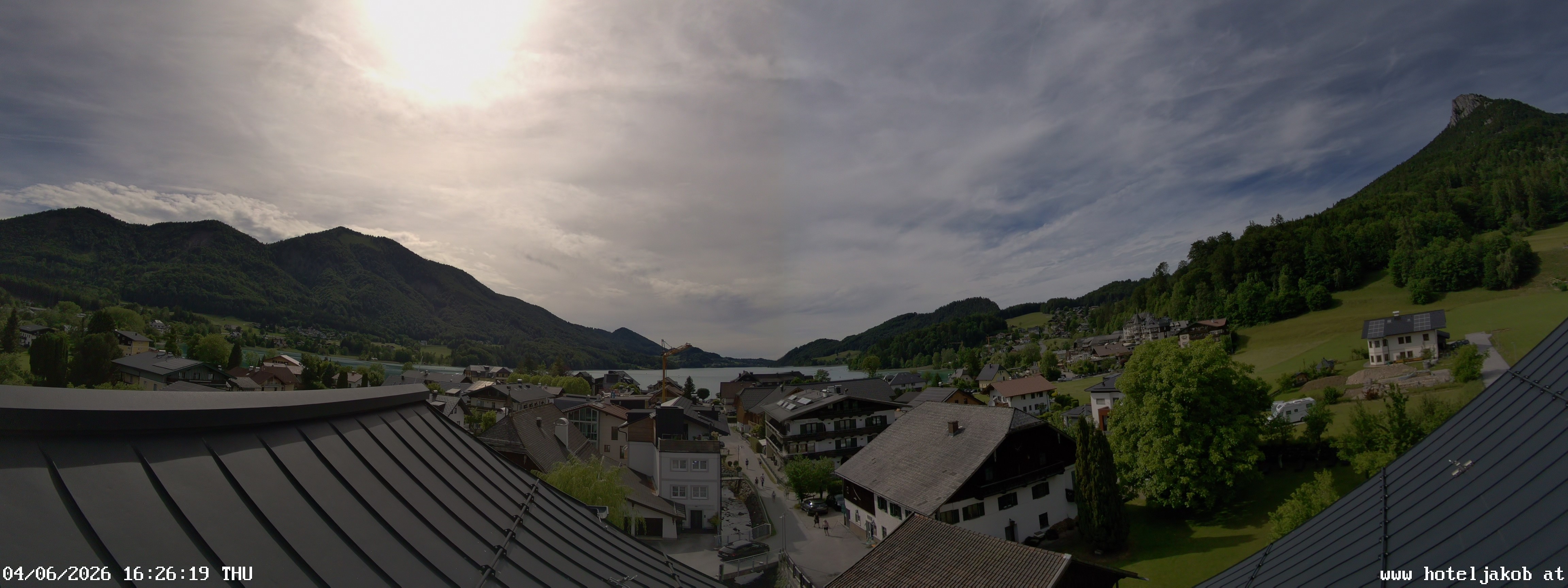 Archived image Webcam View Fuschlsee from Hotel Jakob