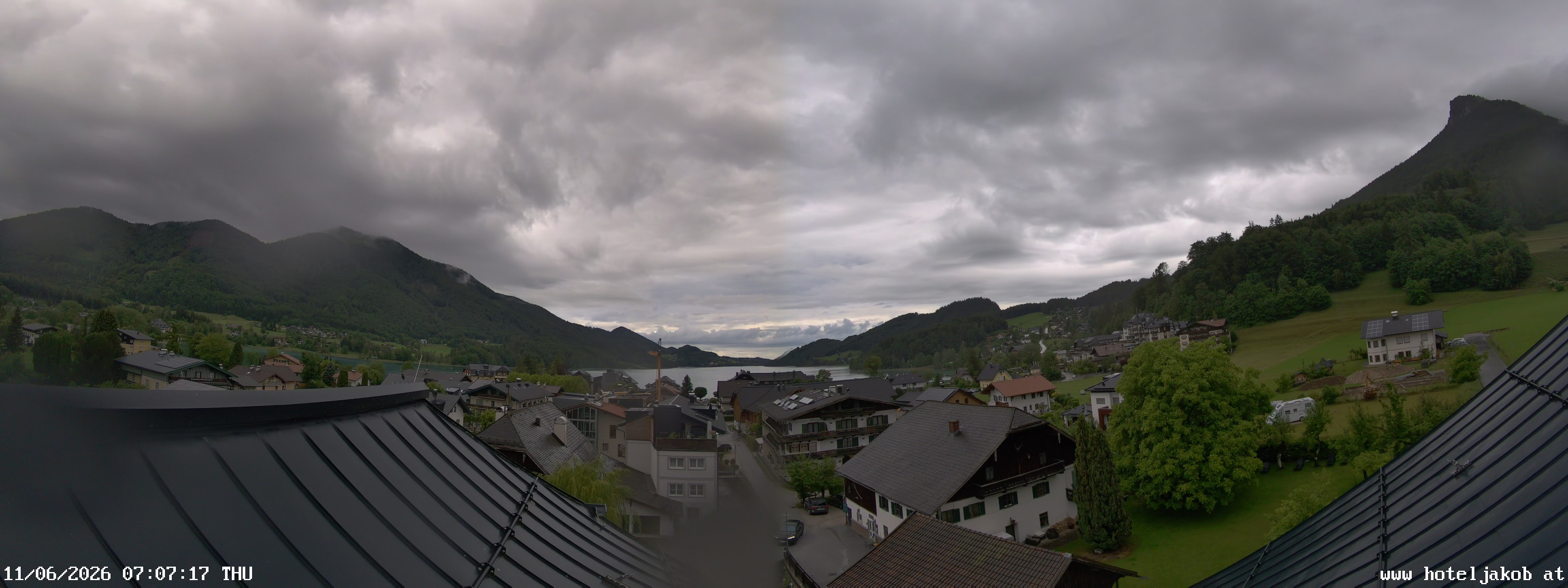Archived image Webcam View Fuschlsee from Hotel Jakob