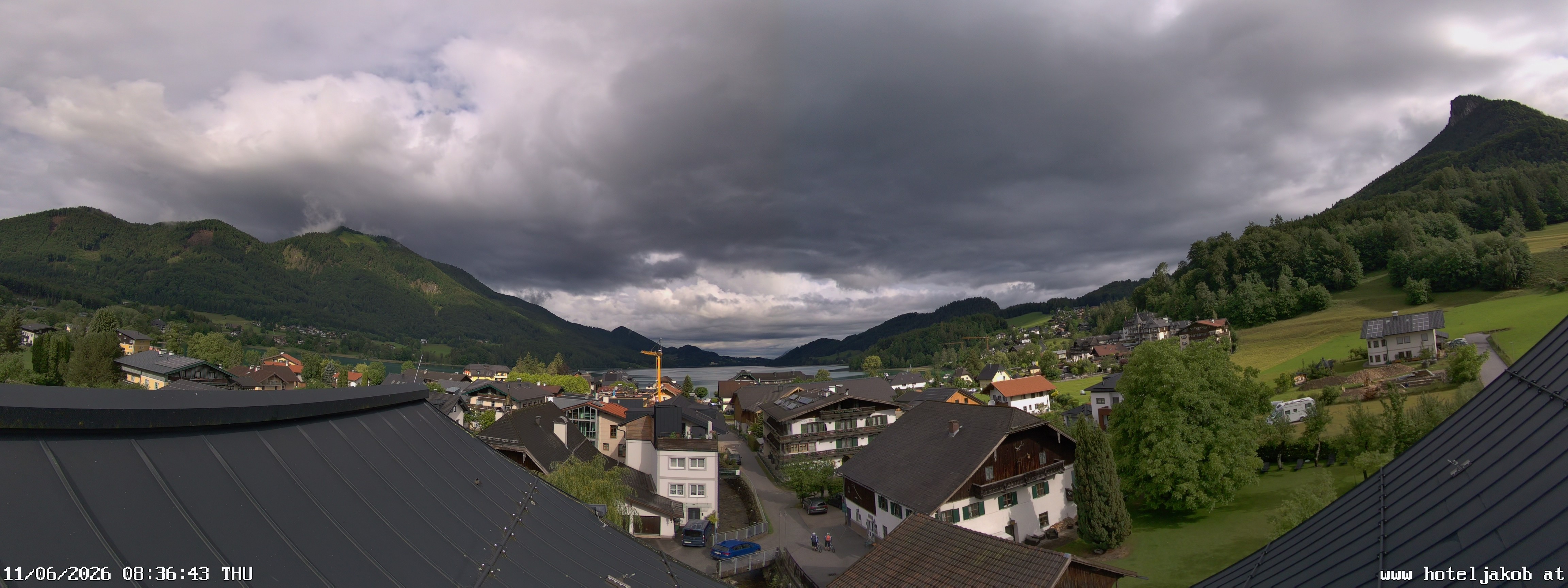 Archived image Webcam View Fuschlsee from Hotel Jakob
