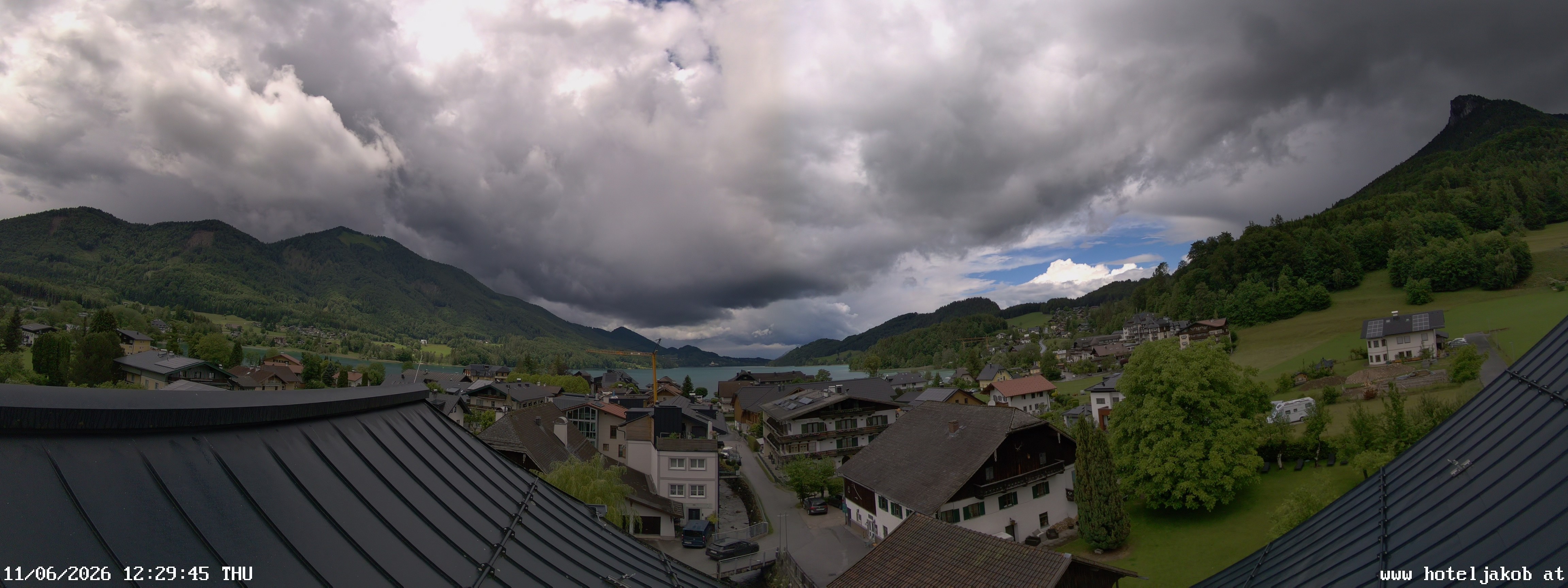Archived image Webcam View Fuschlsee from Hotel Jakob