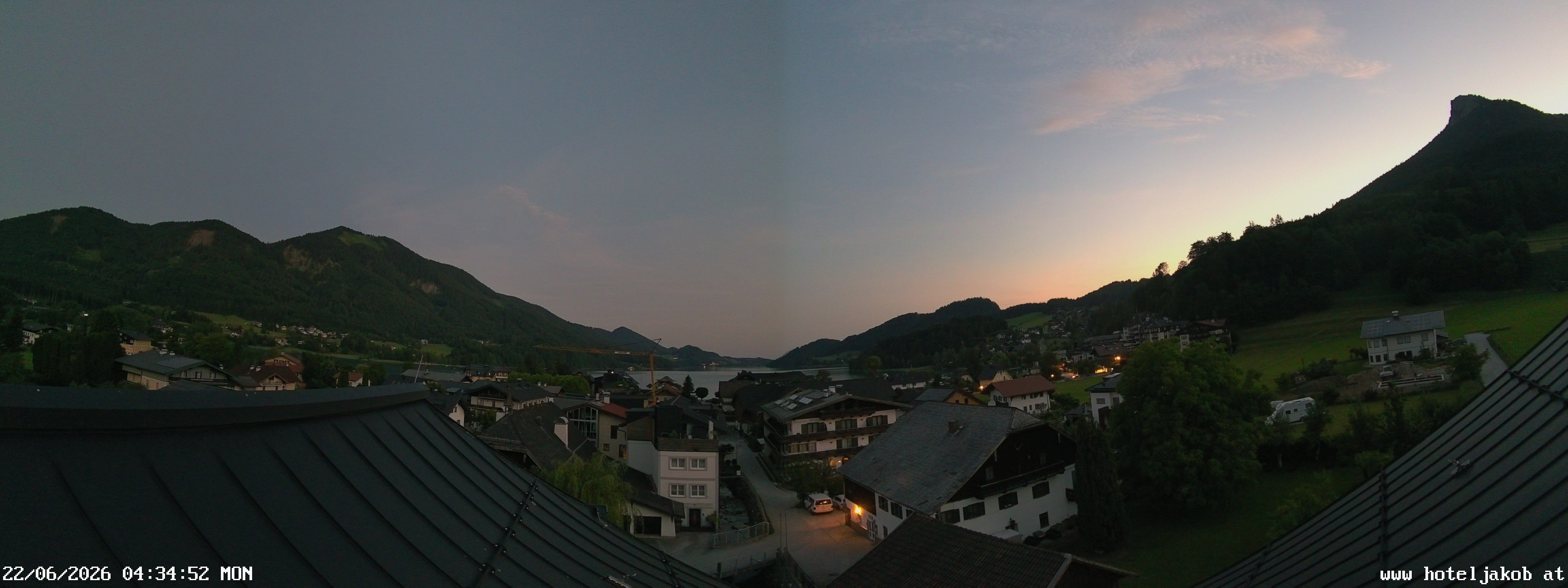 Archived image Webcam View Fuschlsee from Hotel Jakob