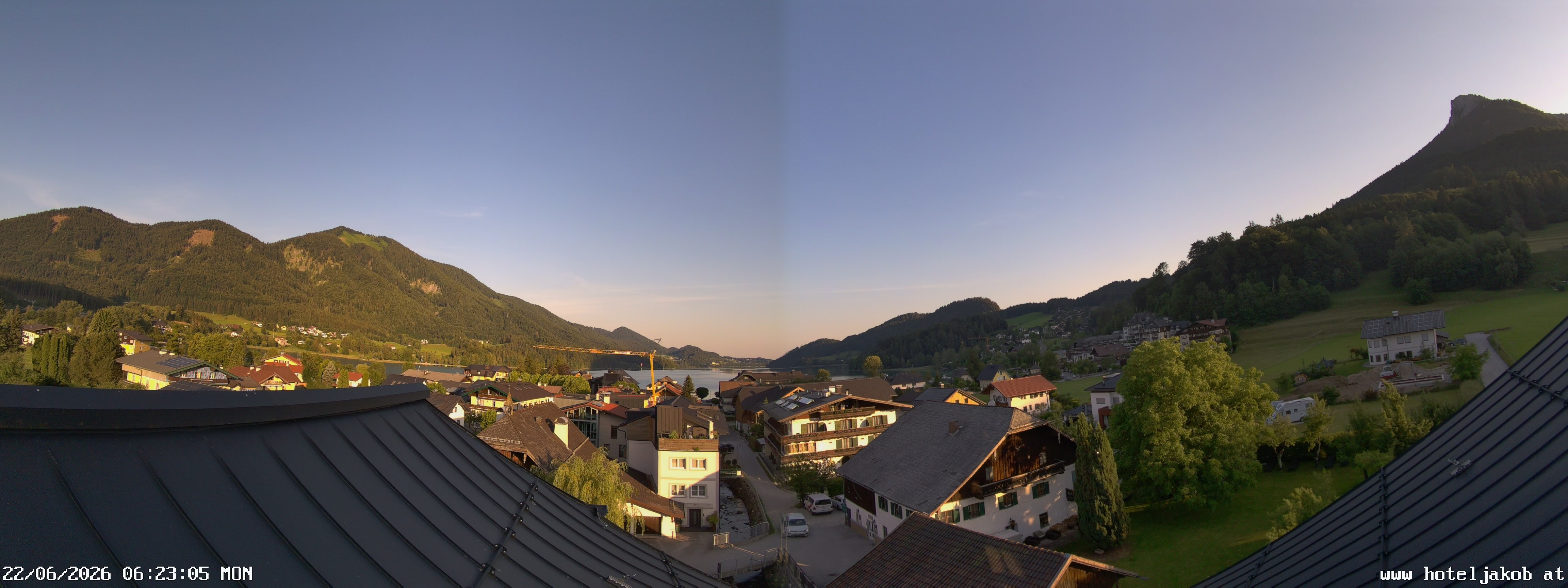 Archived image Webcam View Fuschlsee from Hotel Jakob