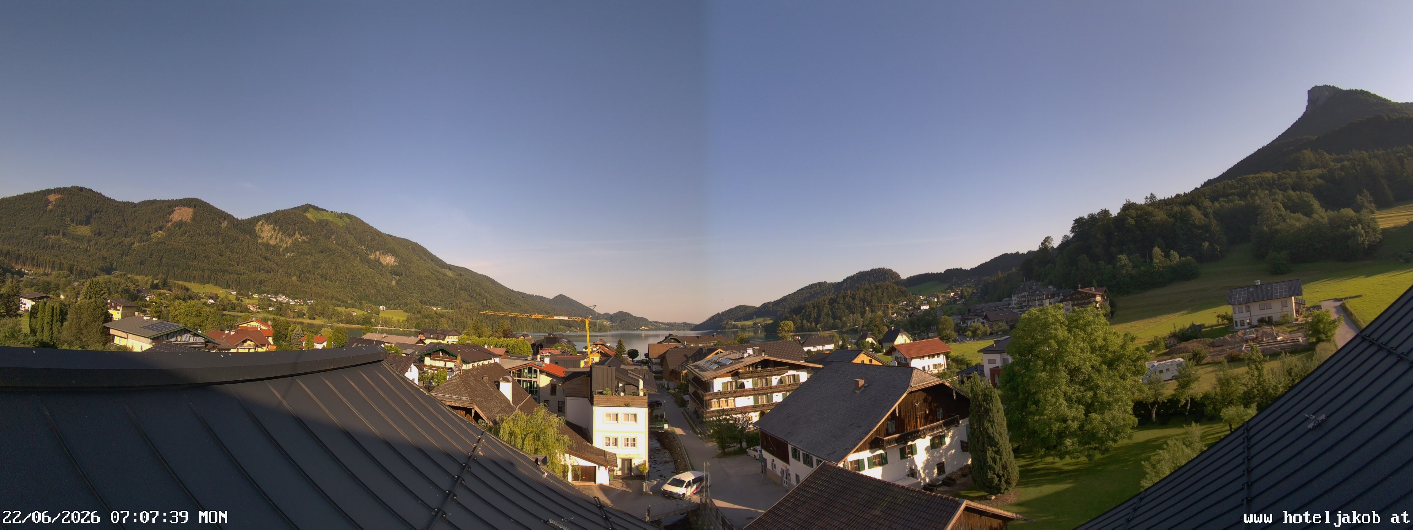 Archived image Webcam View Fuschlsee from Hotel Jakob