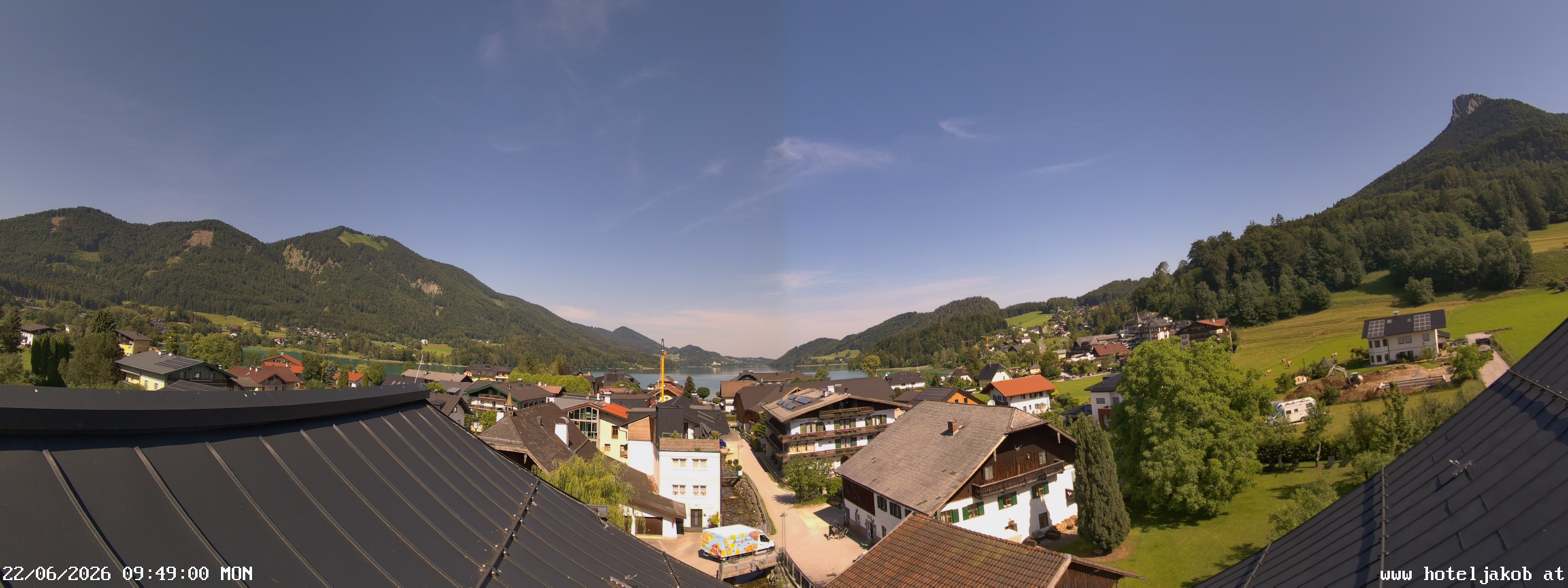 Archived image Webcam View Fuschlsee from Hotel Jakob
