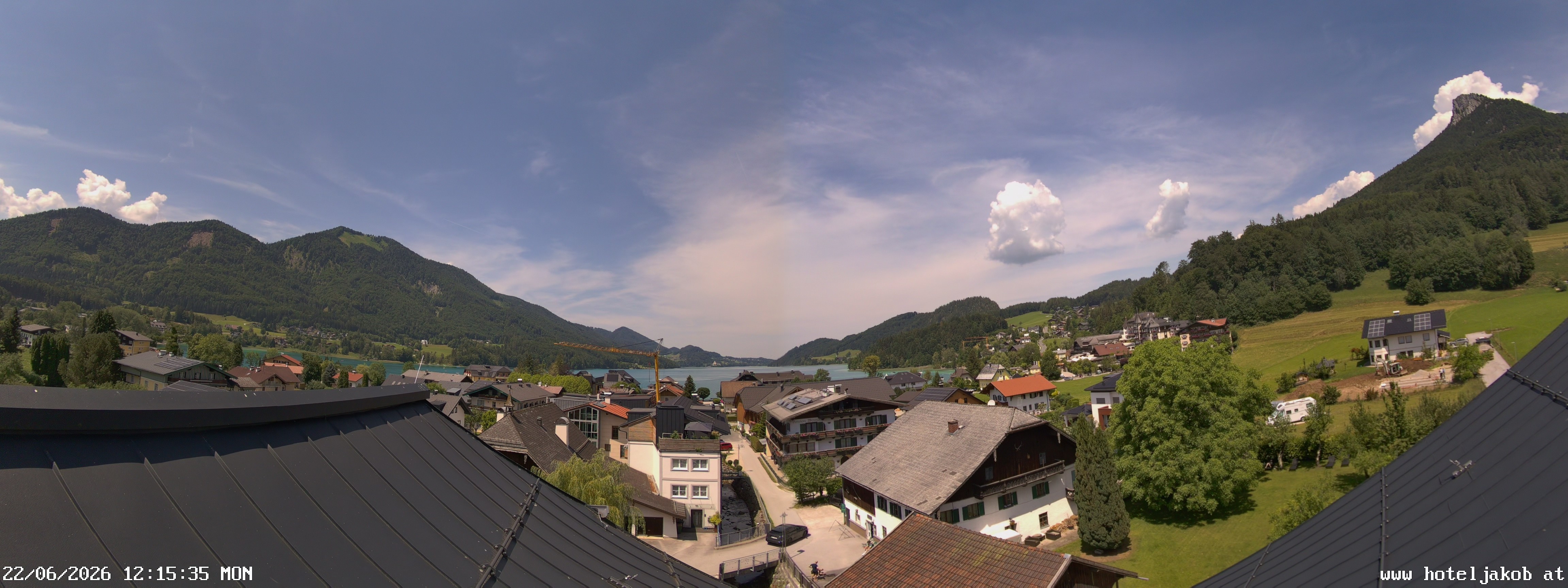 Archived image Webcam View Fuschlsee from Hotel Jakob