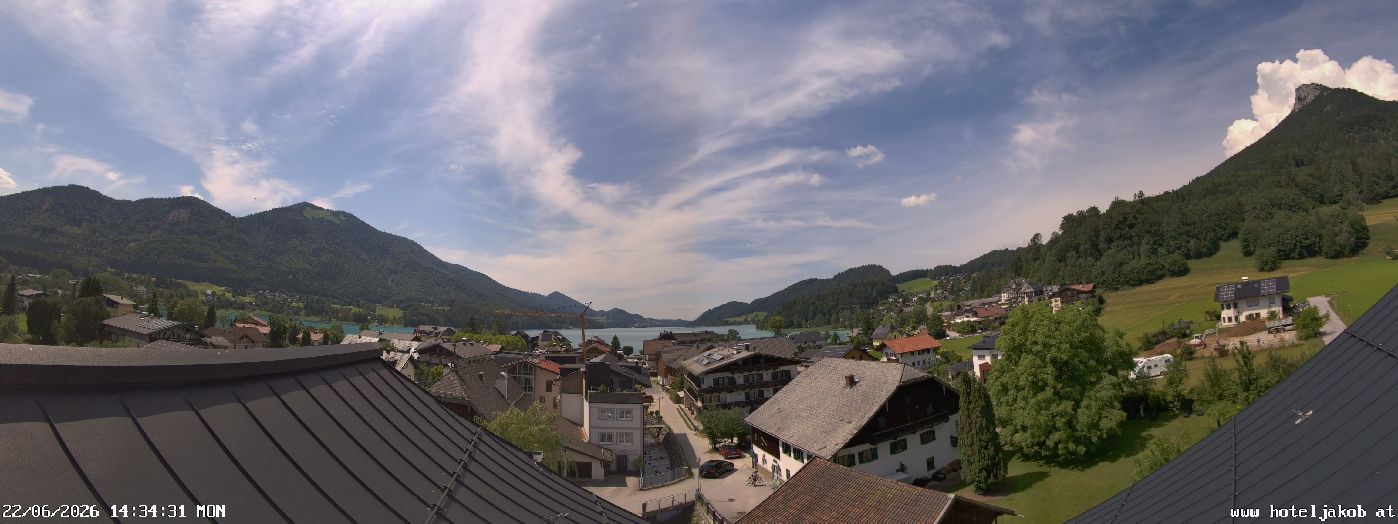 Archived image Webcam View Fuschlsee from Hotel Jakob