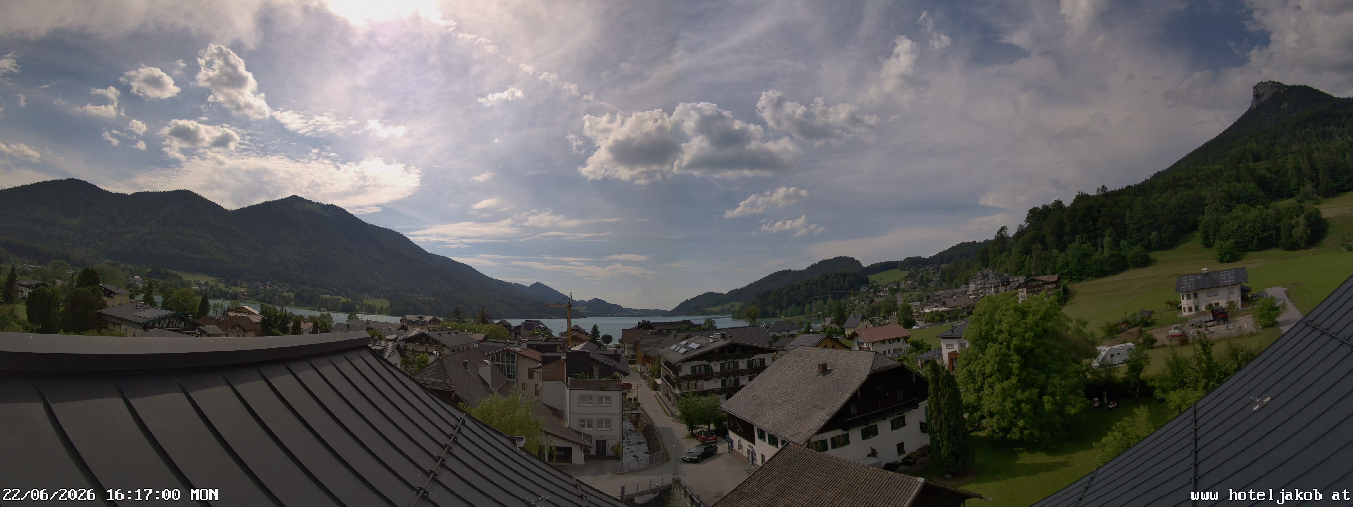 Archived image Webcam View Fuschlsee from Hotel Jakob