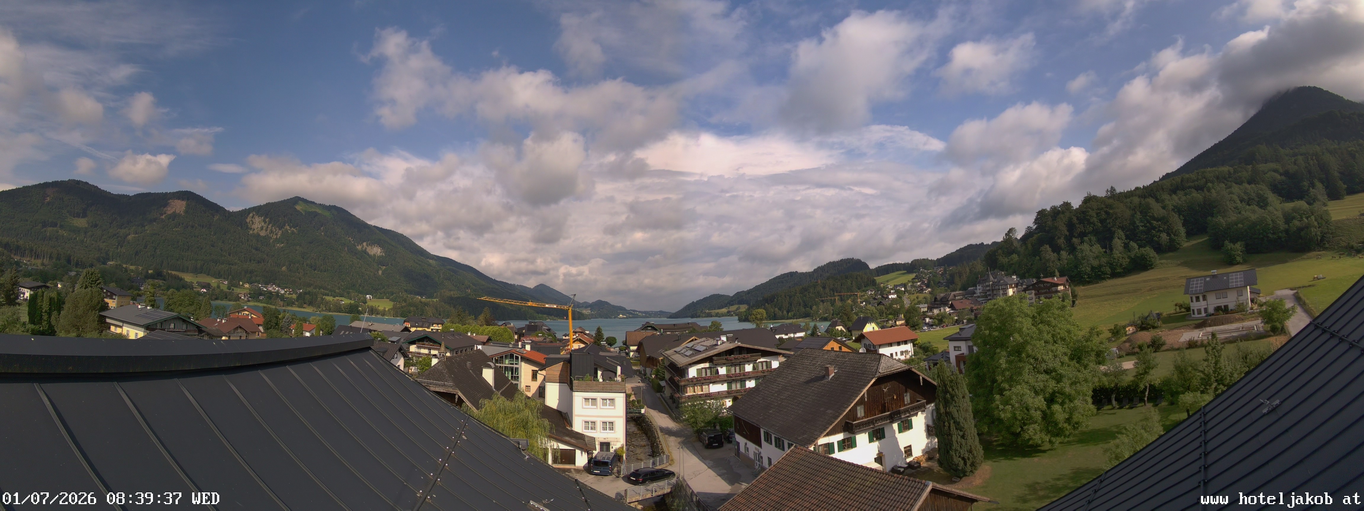 Archived image Webcam View Fuschlsee from Hotel Jakob