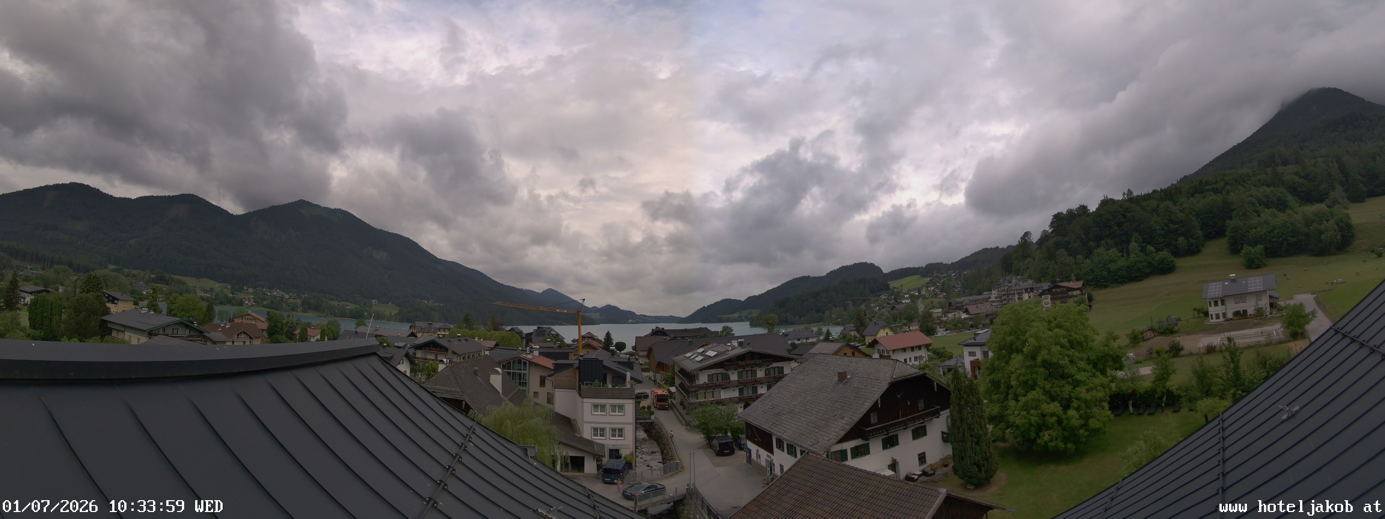 Archived image Webcam View Fuschlsee from Hotel Jakob