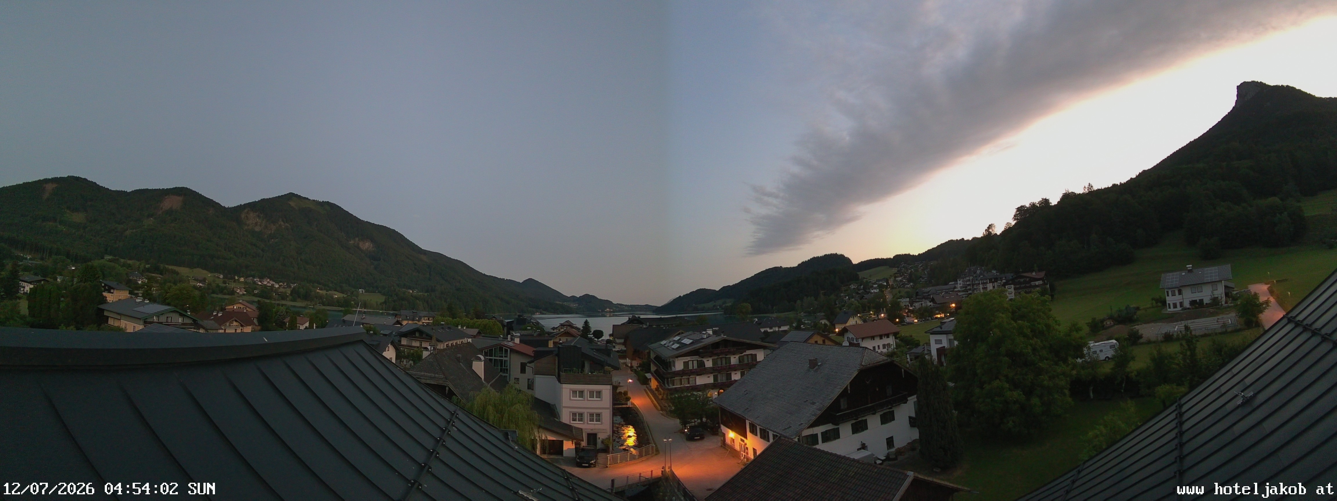 Archived image Webcam View Fuschlsee from Hotel Jakob
