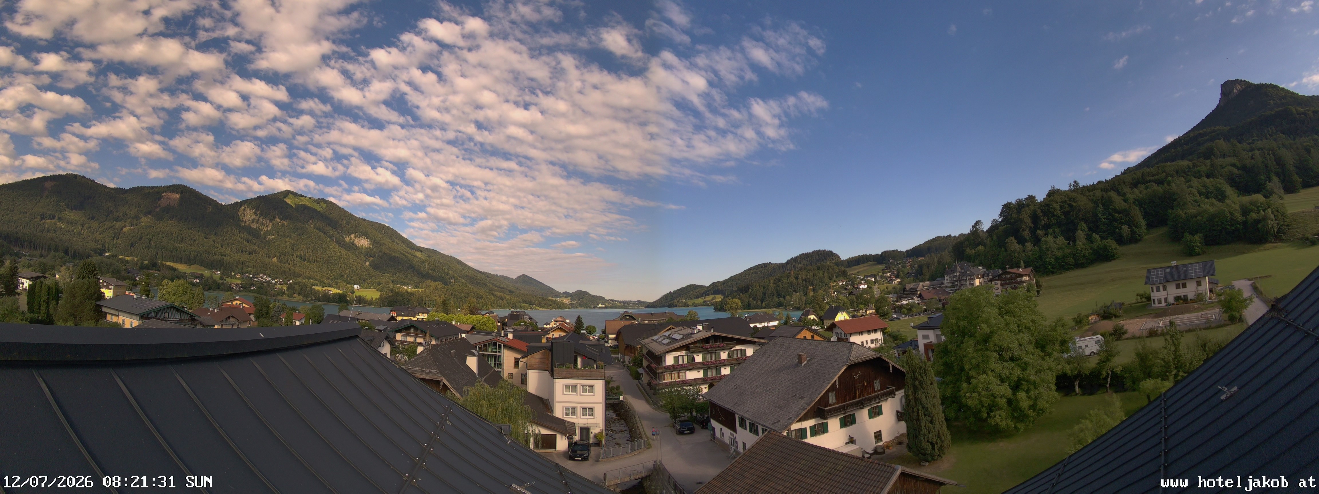 Archived image Webcam View Fuschlsee from Hotel Jakob