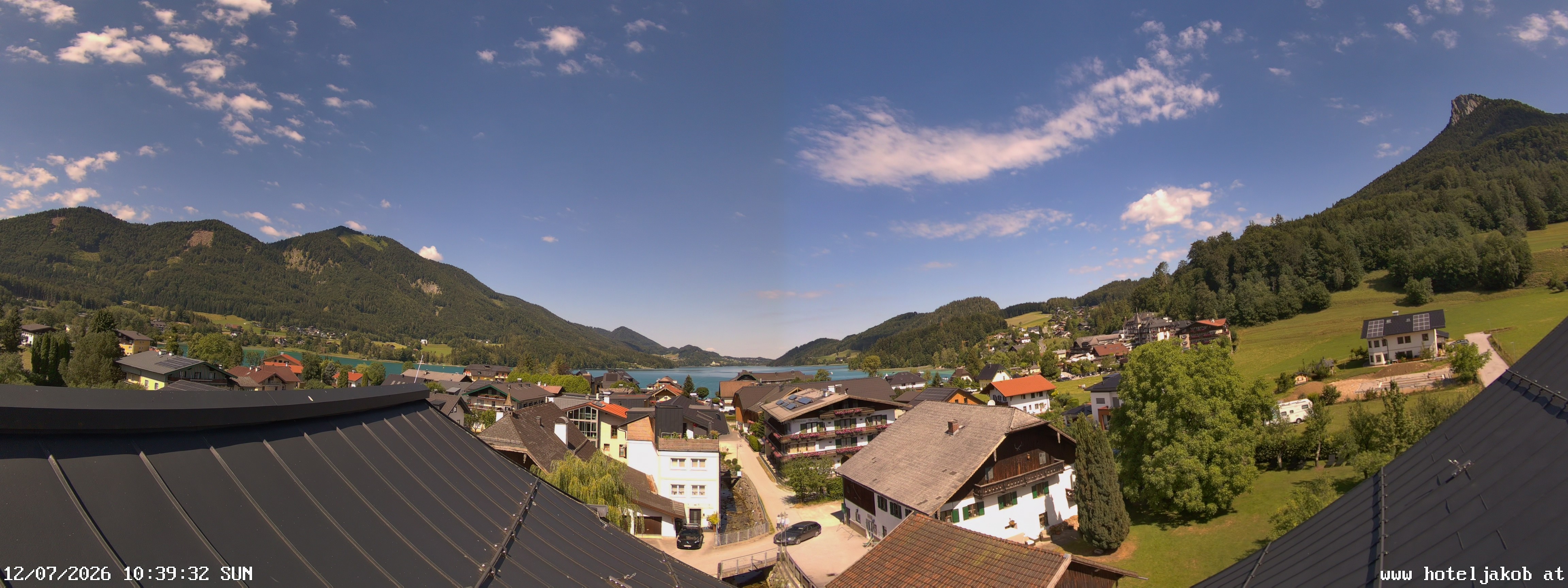 Archived image Webcam View Fuschlsee from Hotel Jakob